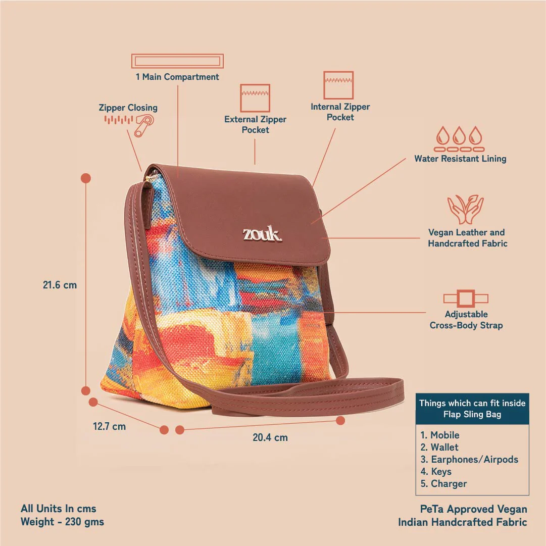 Abstract Amaze Flap Sling Bag - Image 4