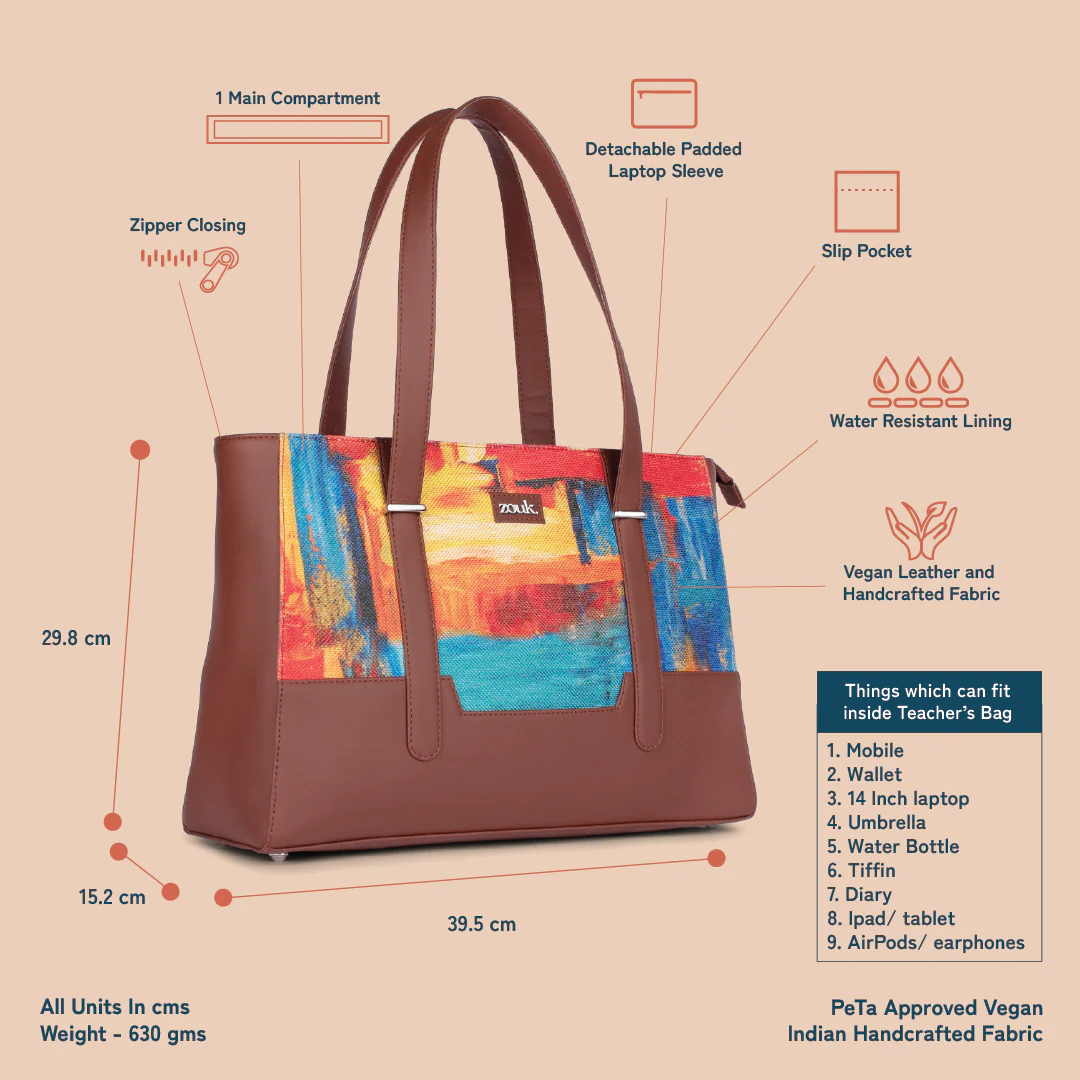 Zouk Abstract Amaze Maya Multitasker ToteĀ Bag - Image 6