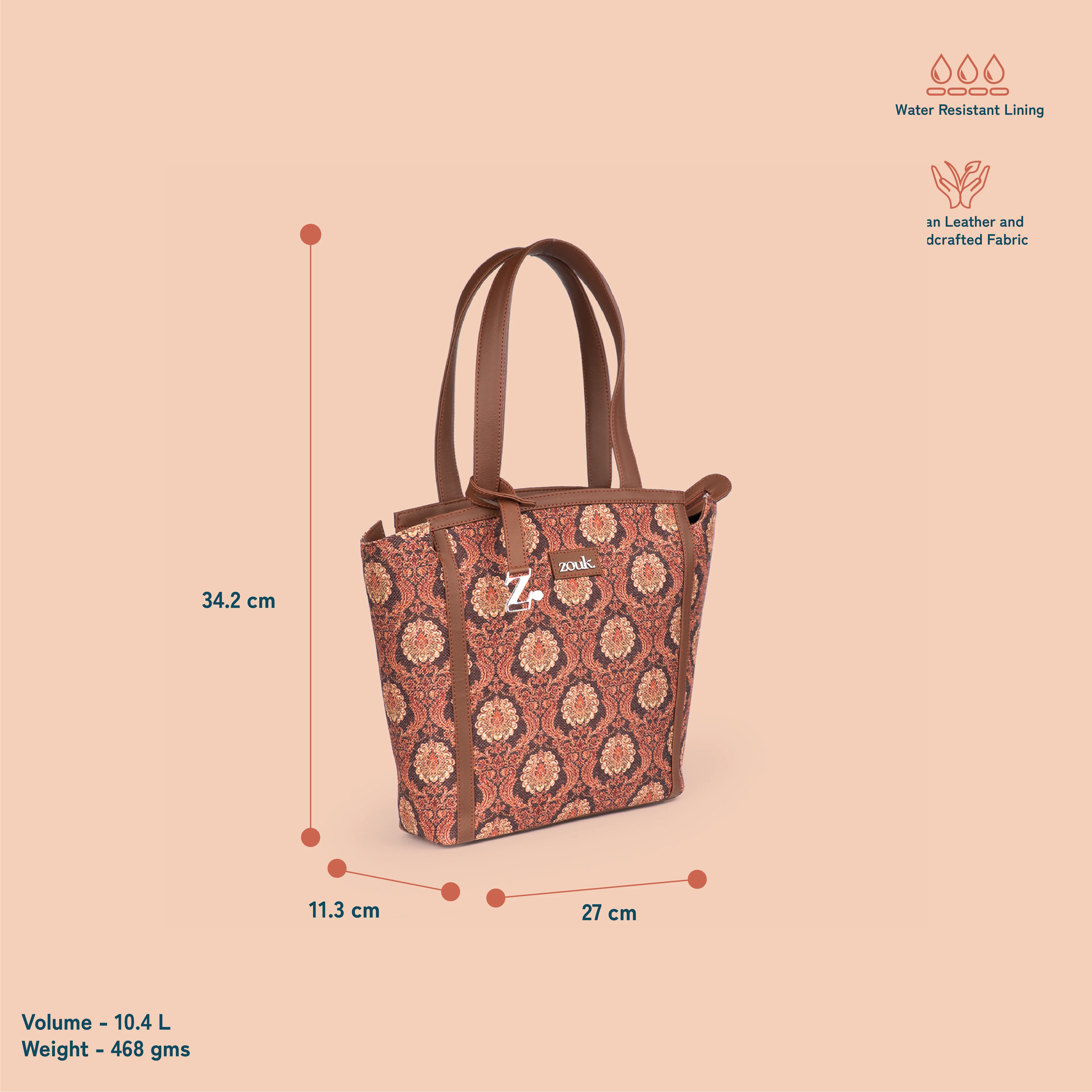 Rhea Kapoor Adira Tote Bag - Jodhpur Damask - Image 4