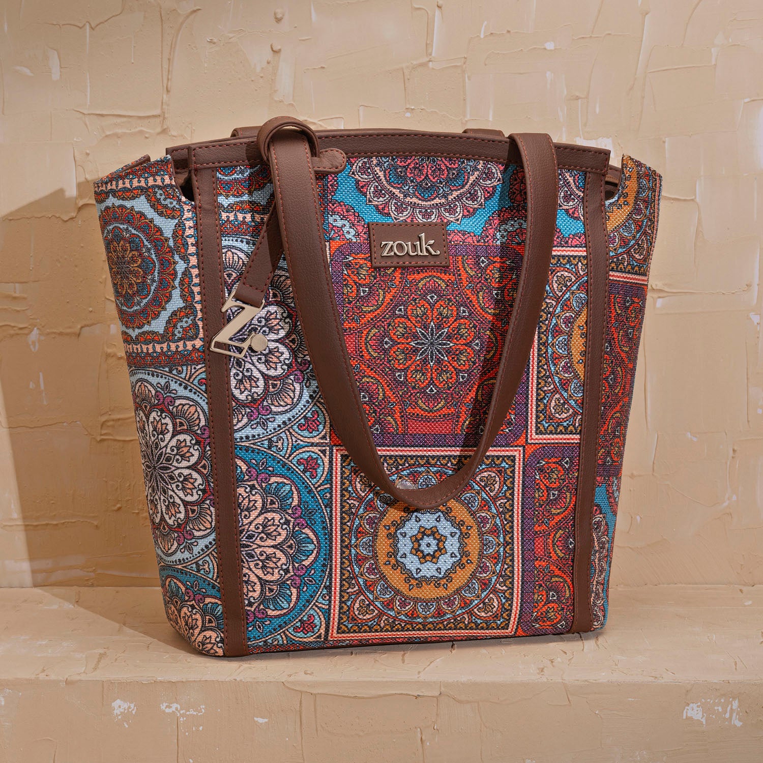 Rhea Kapoor Adira Tote Bag - Multicolor Mandala Print - Image 2