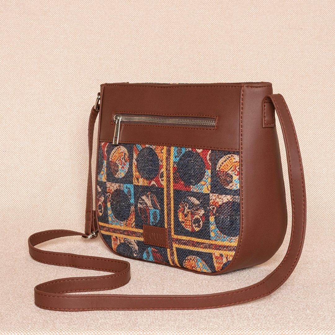 African Art U-Shaped Sling Bag - Image 3