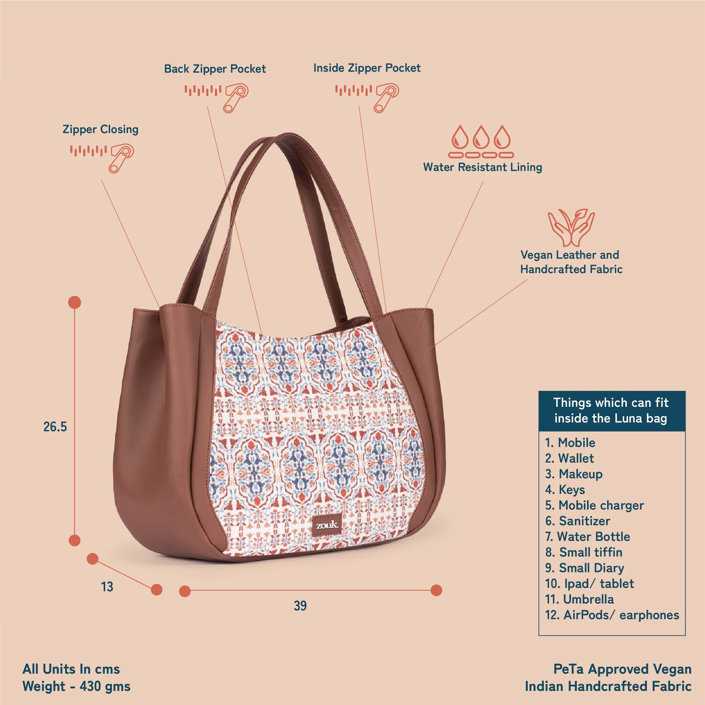 Agra Floral Luna Handbag - Image 4
