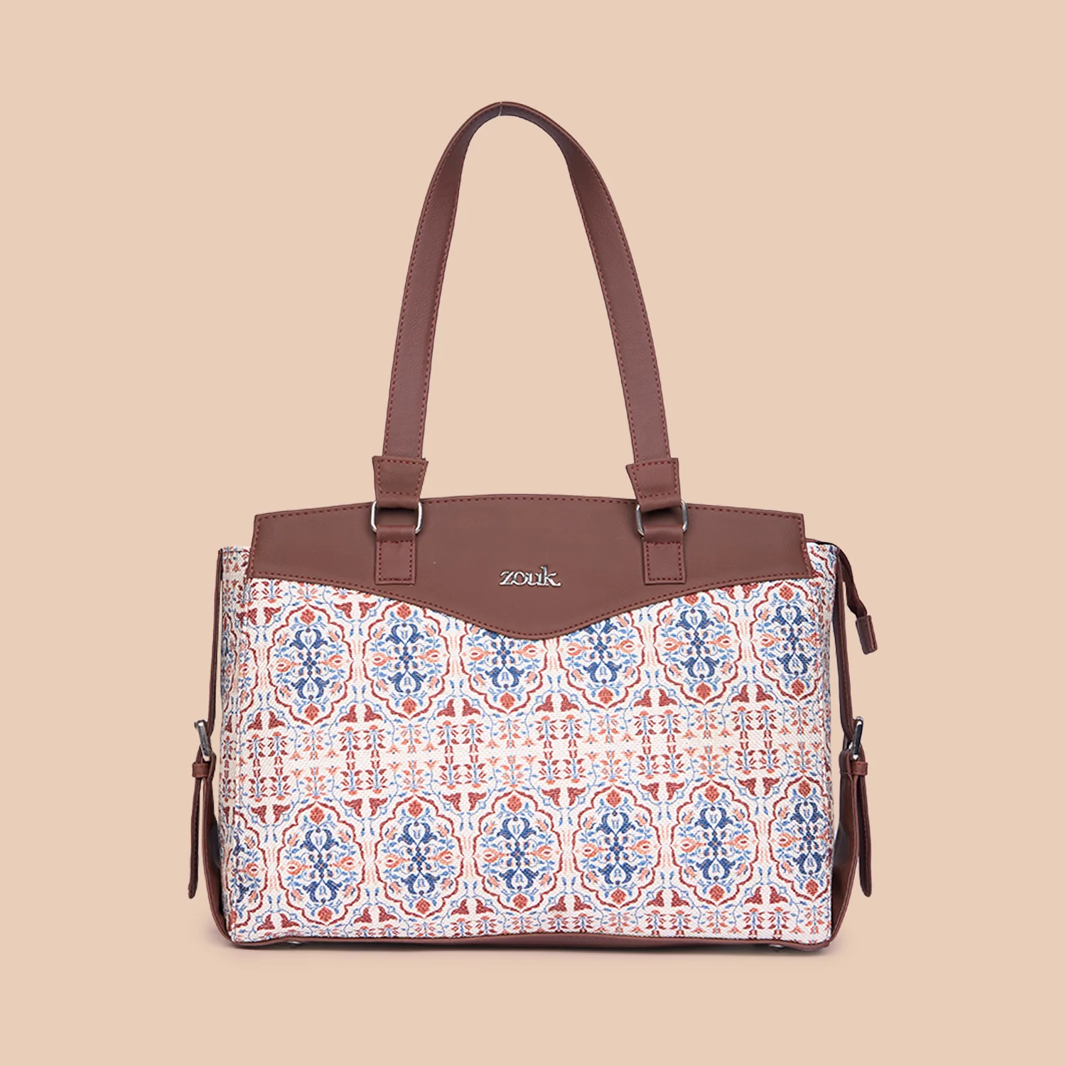 Agra Floral Women's Work Bag Brown - Image 3