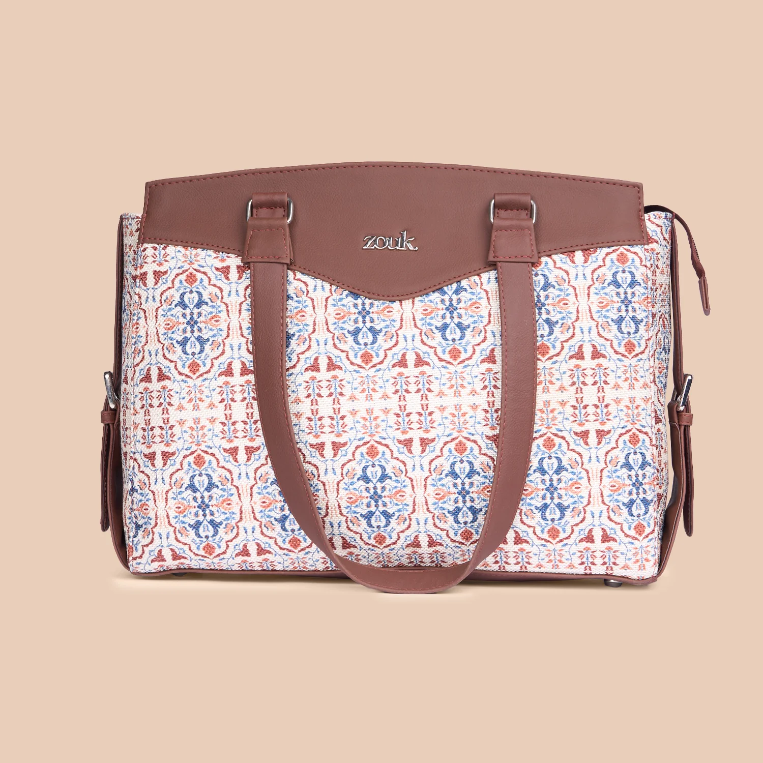 Agra Floral Women's Work Bag Brown - Image 4
