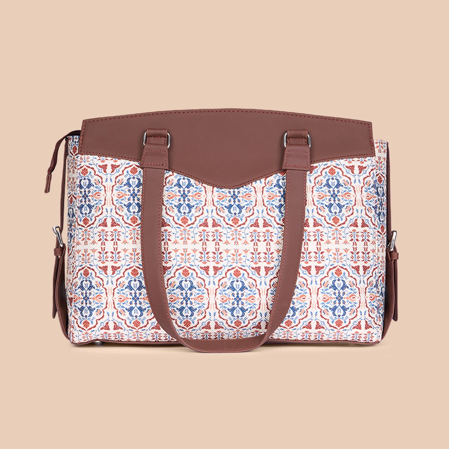 Agra Floral Women's Work Bag Brown - Image 5