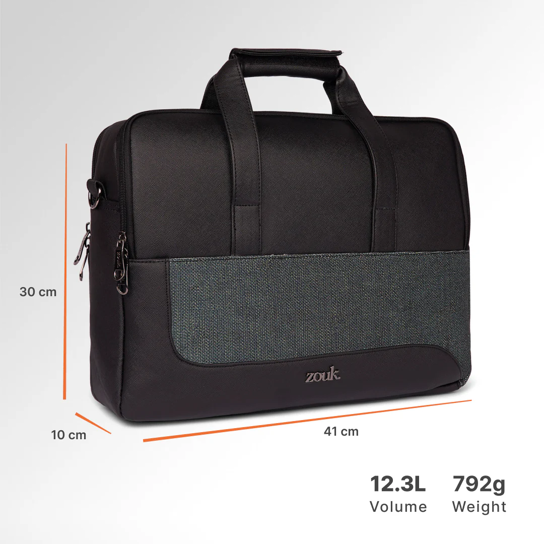 Ajmer Haze Office Laptop Bag (Black) - Image 4