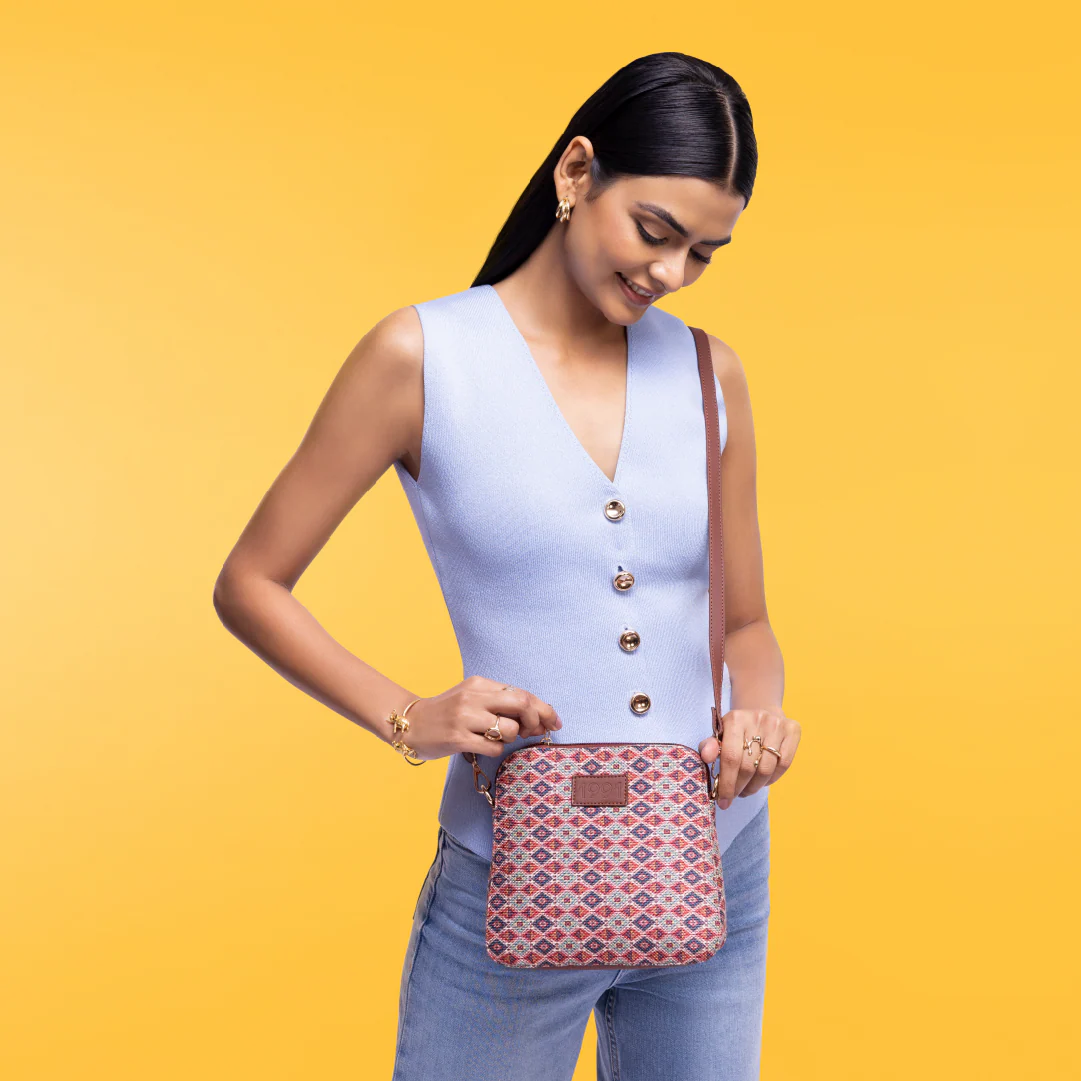 Ajrakh Kami Regular Sling Bag - 1991 by Zouk - Image 2