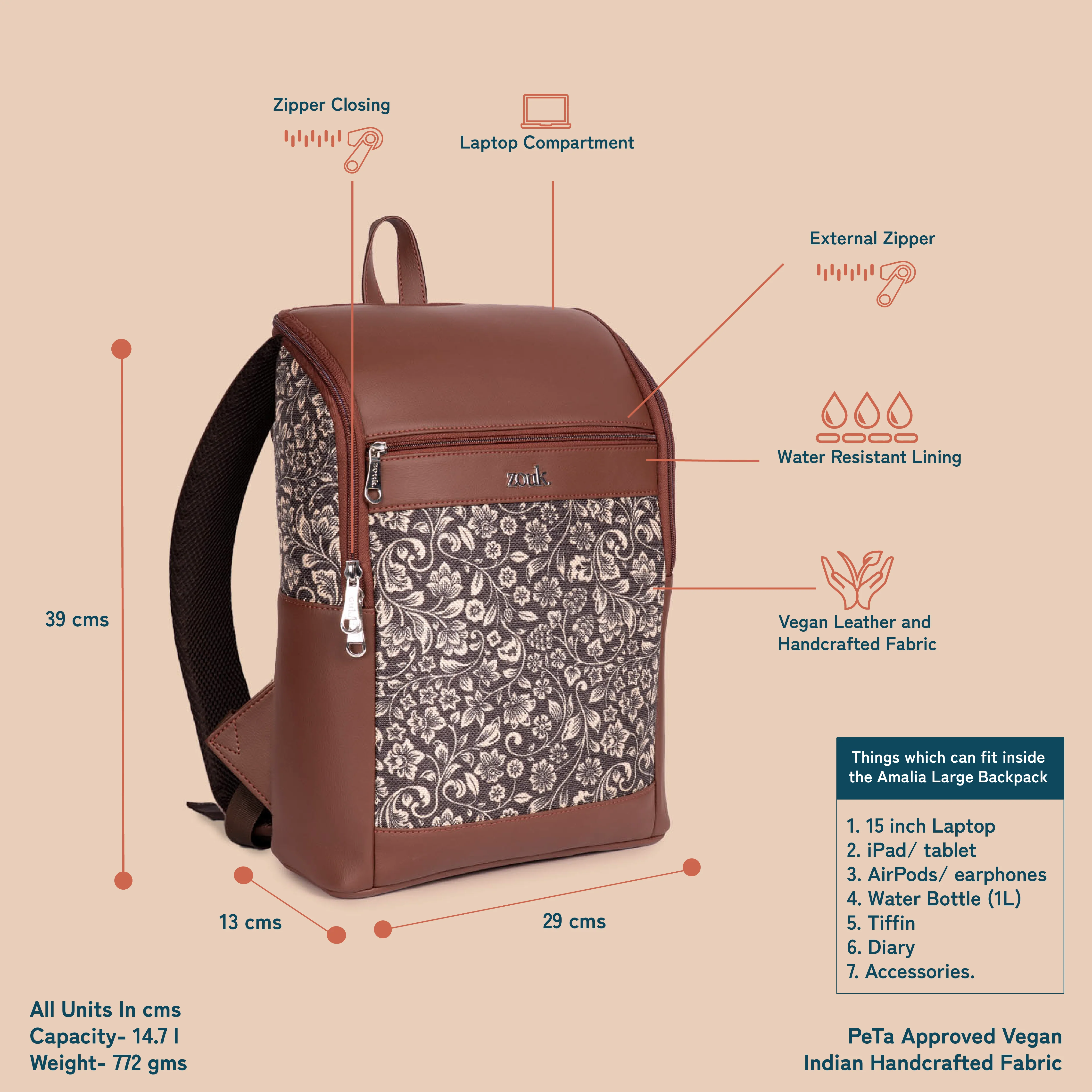 Amalia Backpack (Large) - FloMotif - Image 4
