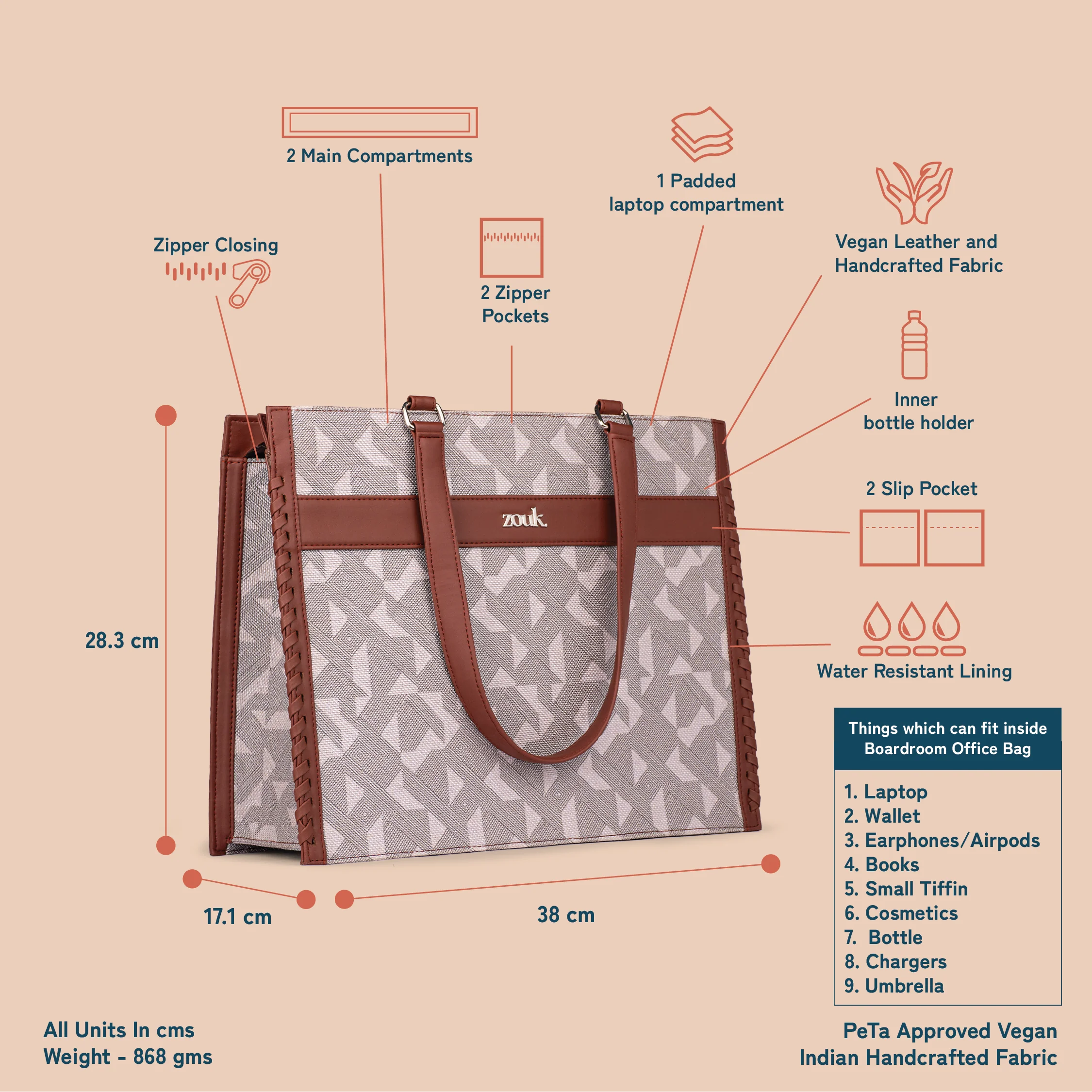 Aravalli Abstract Boardroom Office Bag - Image 5