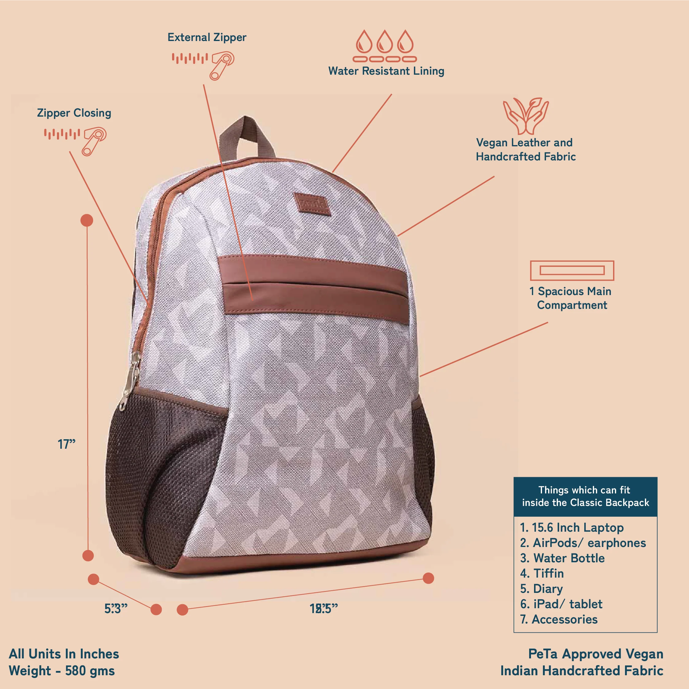 Aravalli Abstract Classic Backpack - Image 4