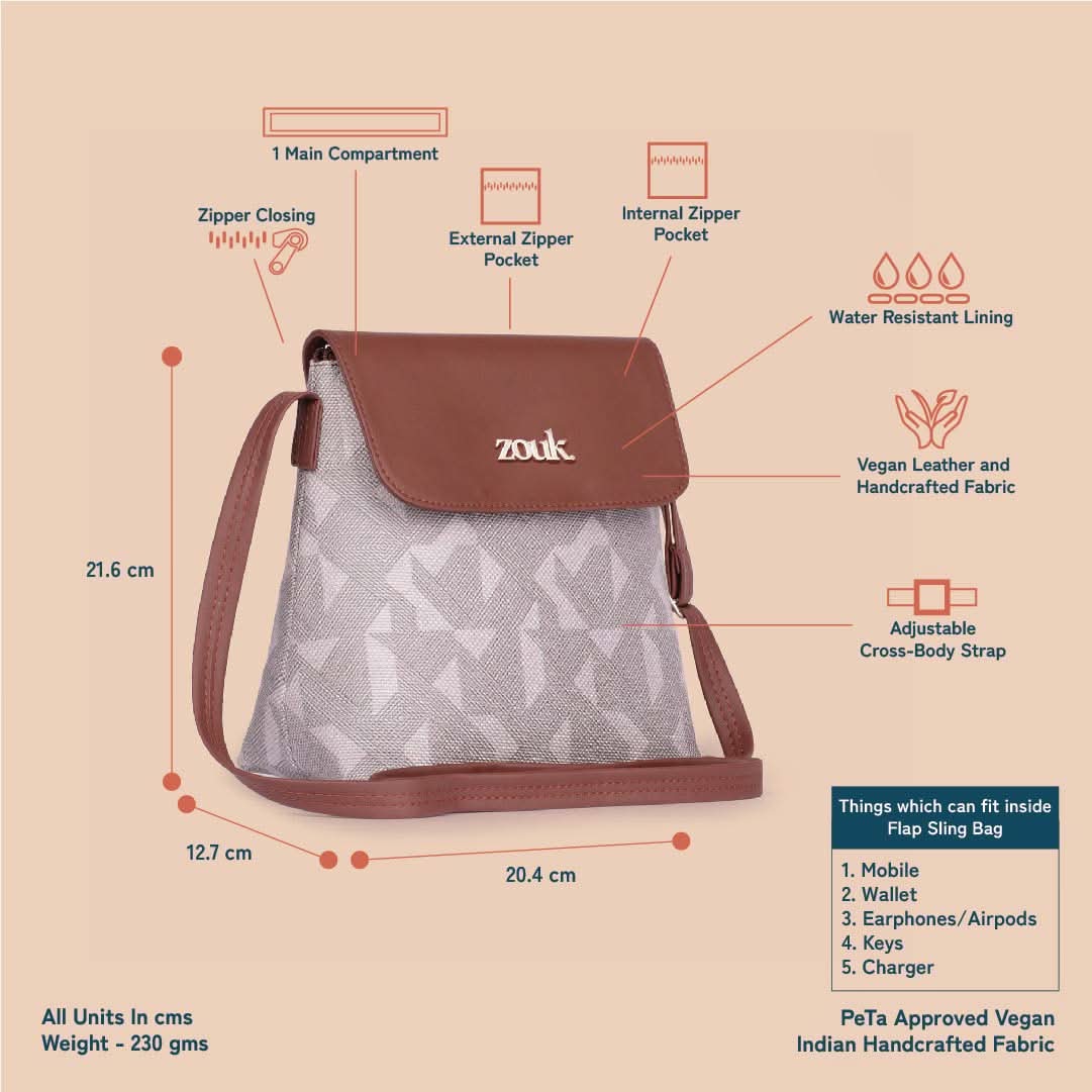 Aravalli Abstract Flap Sling Bag - Image 4