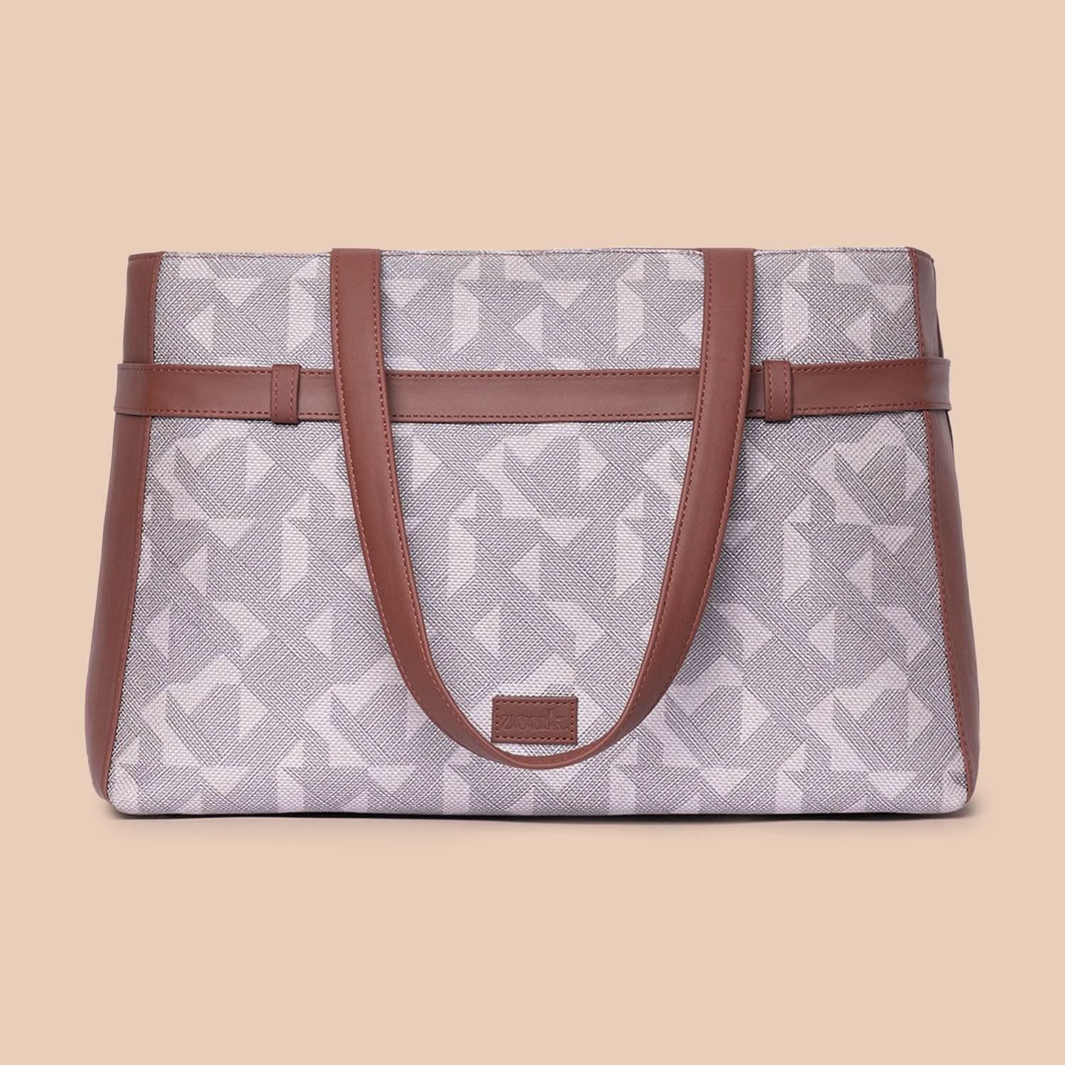 Aravalli Abstract & Kovil Blue - Statement Office Bag & Chain Wallet Combo - Image 3