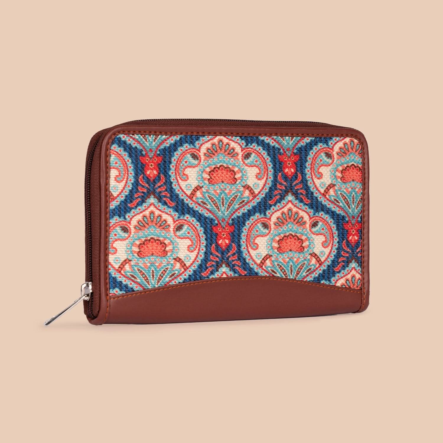Aravalli Abstract & Kovil Blue - Statement Office Bag & Chain Wallet Combo - Image 6