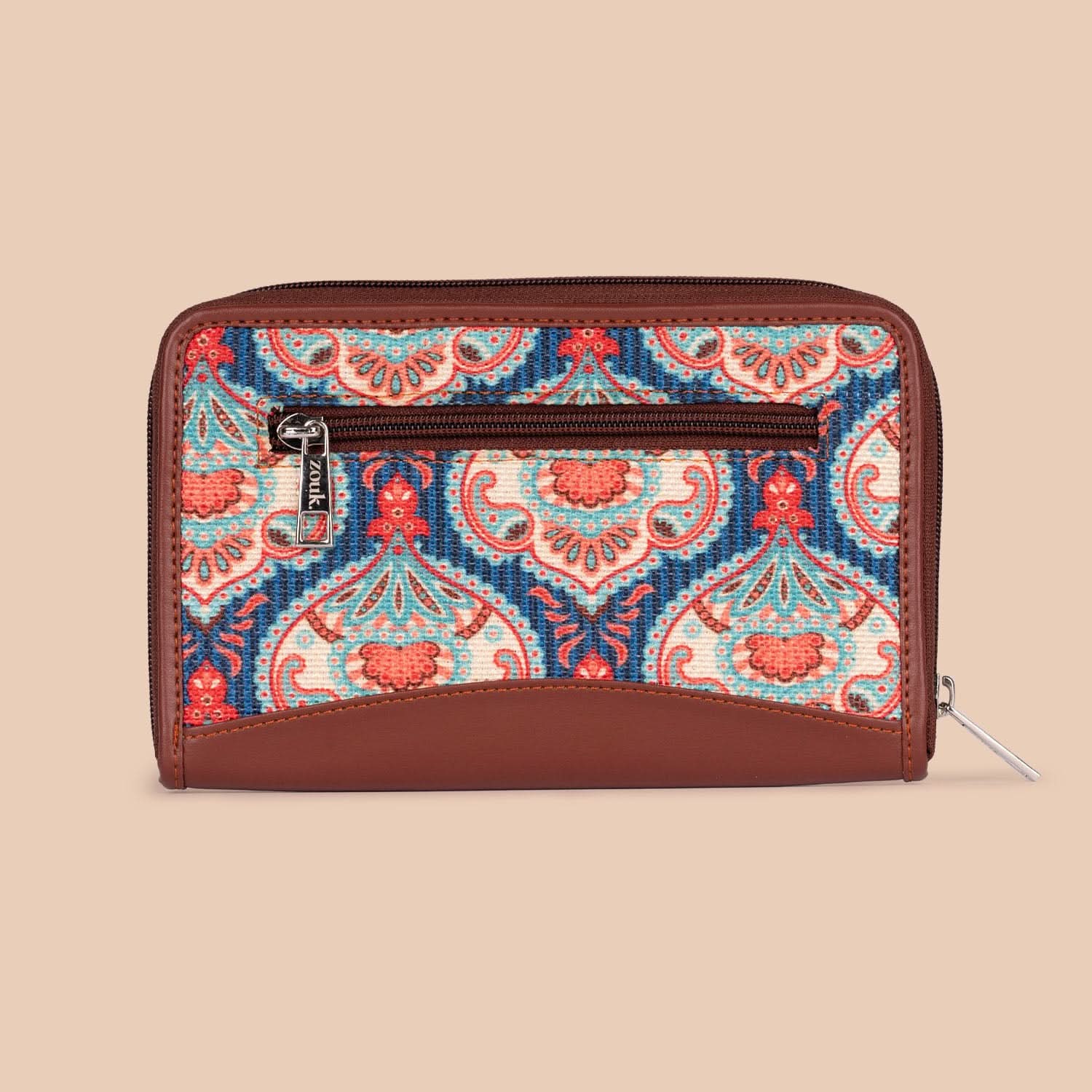 Aravalli Abstract & Kovil Blue - Statement Office Bag & Chain Wallet Combo - Image 7