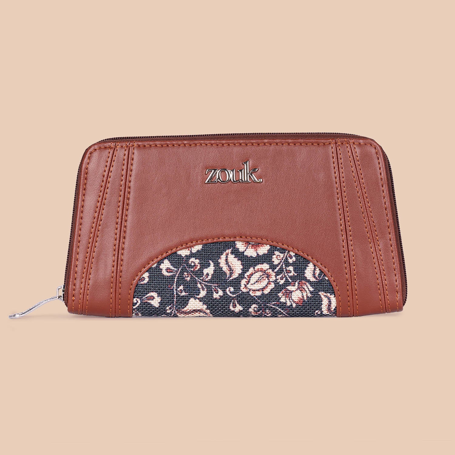 Arika Zipper Wallet - Chittoor Blue Kalamkari - Image 3