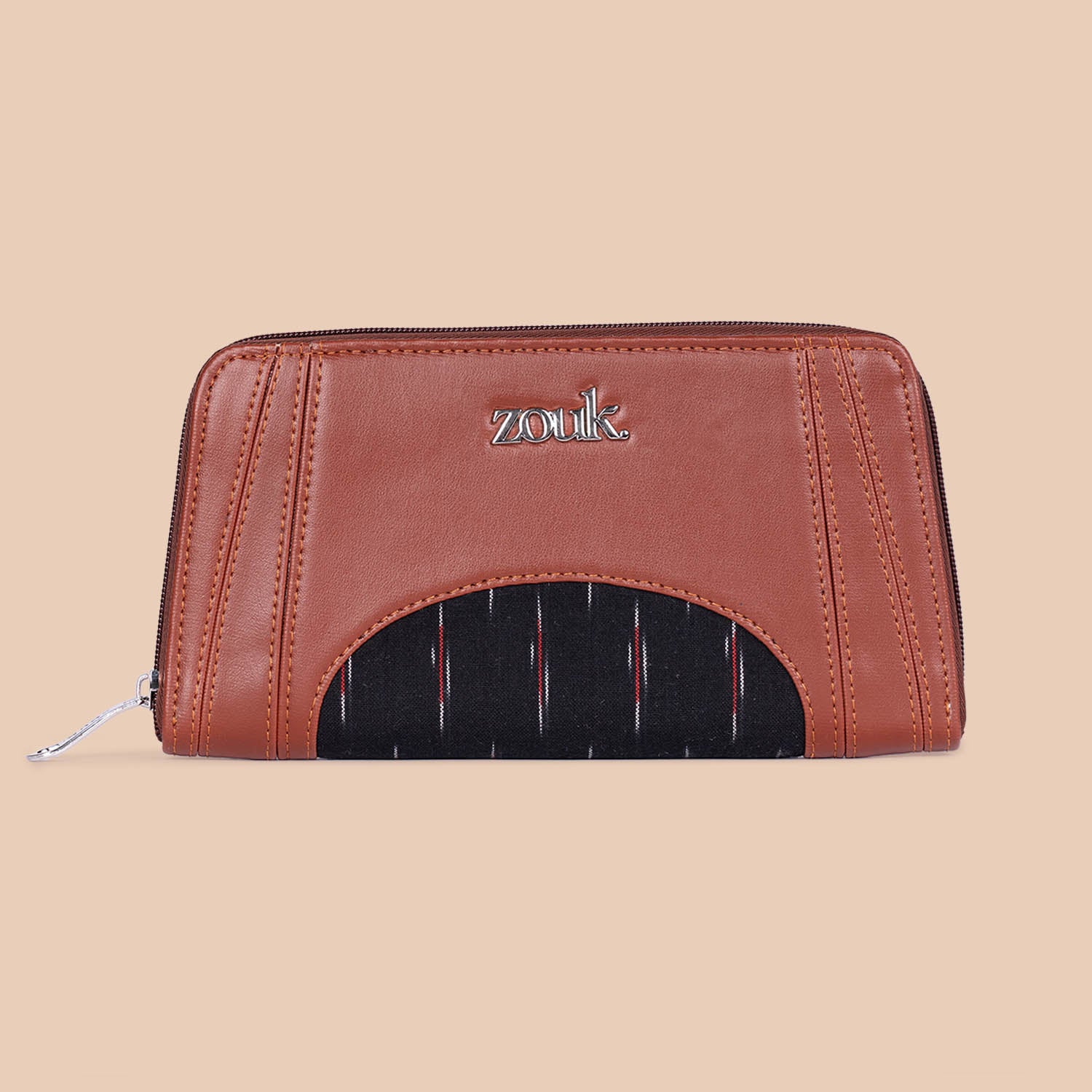 Arika Zipper Wallet - Ikat GreRed - Image 2