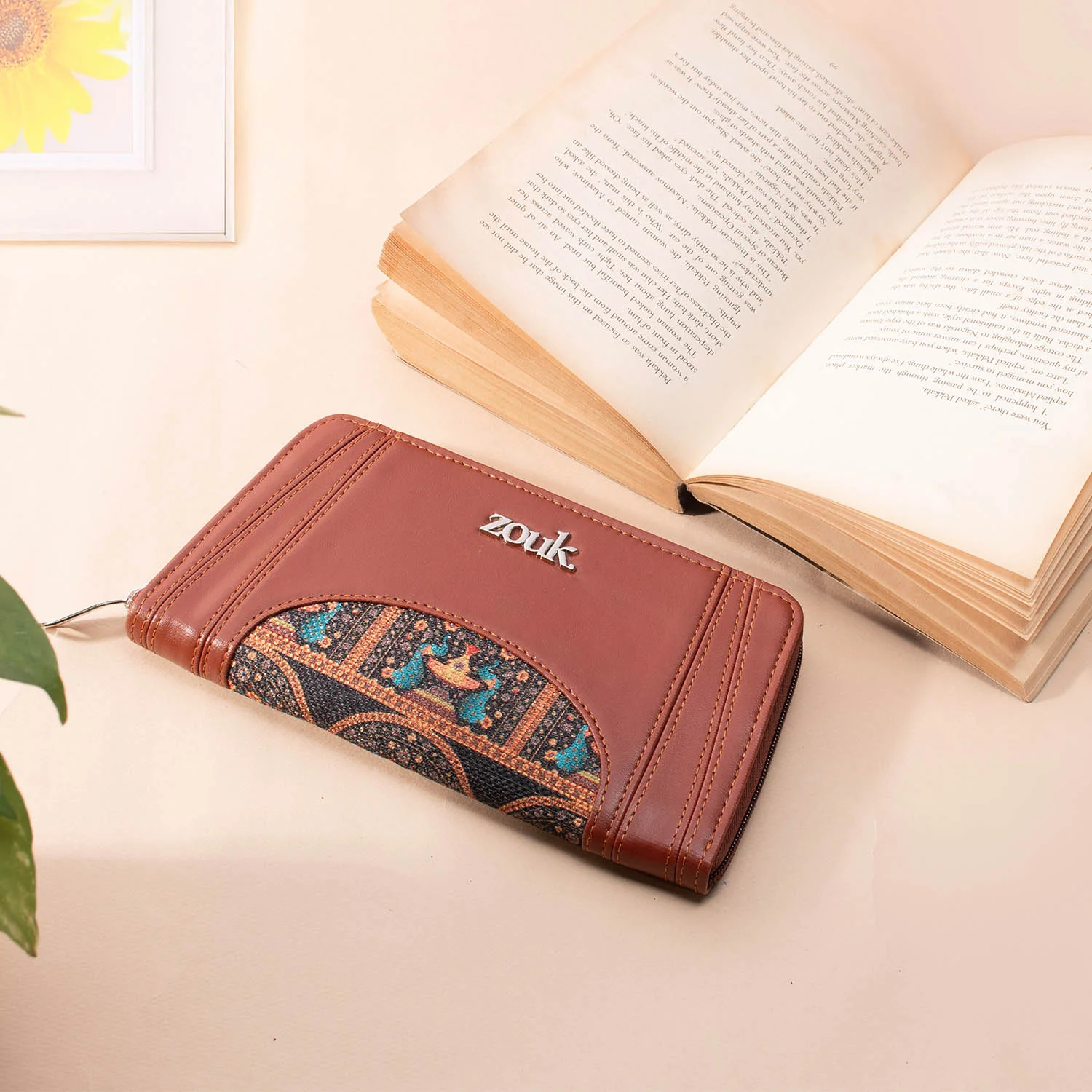 Arika Zipper Wallet - Royal Indian Peacock Motif - Image 2