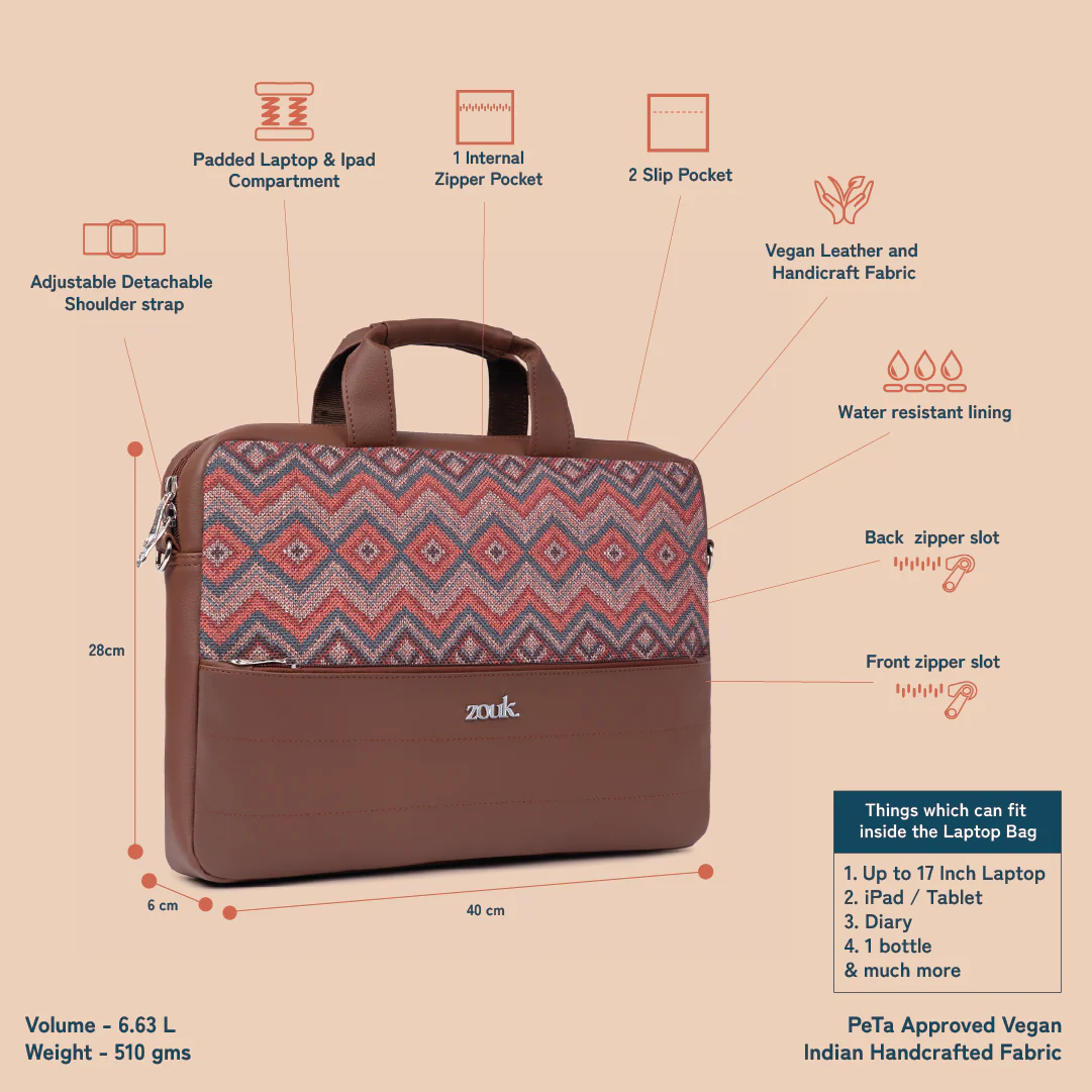 Arin Laptop Bag - Gwalior Weaves - Image 5