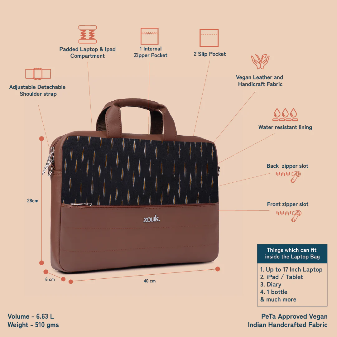 Arin Laptop Bag - Ikat GreRe - Image 6