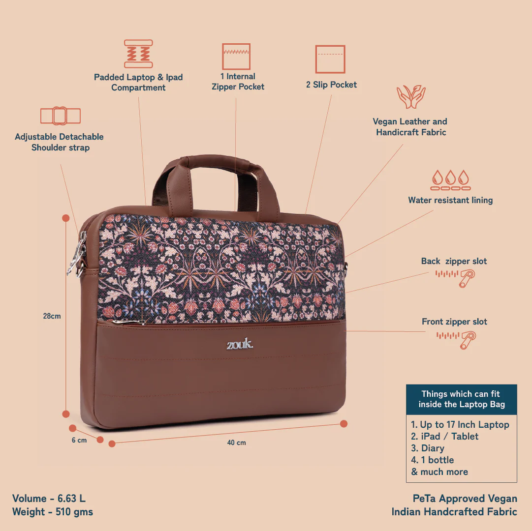 Arin Laptop Bag - Kashmir Blooms - Image 5