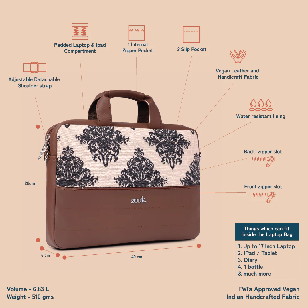Arin Laptop Bag - Mughal Motif - Image 6