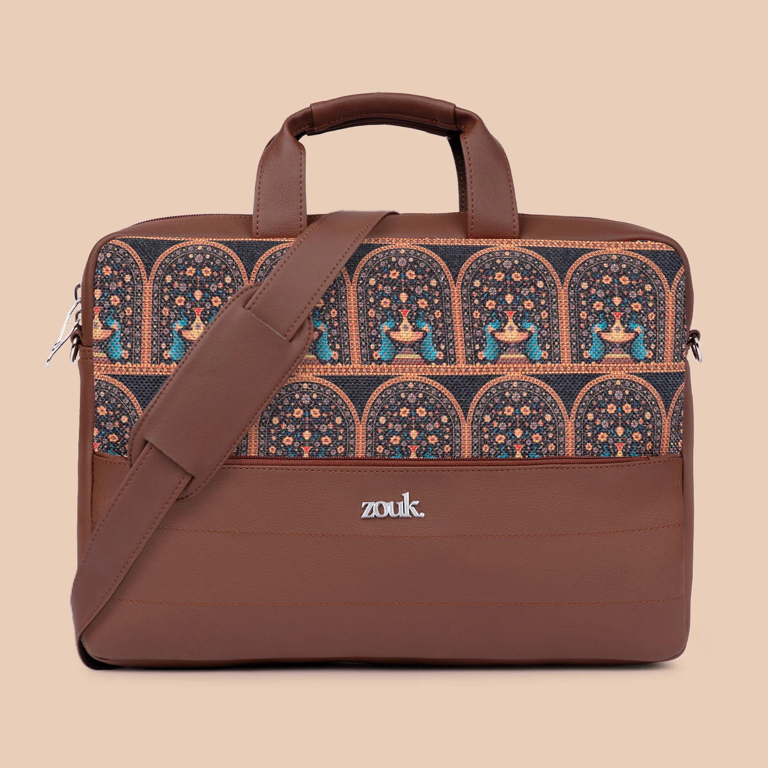 Arin Laptop Bag - Royal Indian Peacock Motif - Image 2