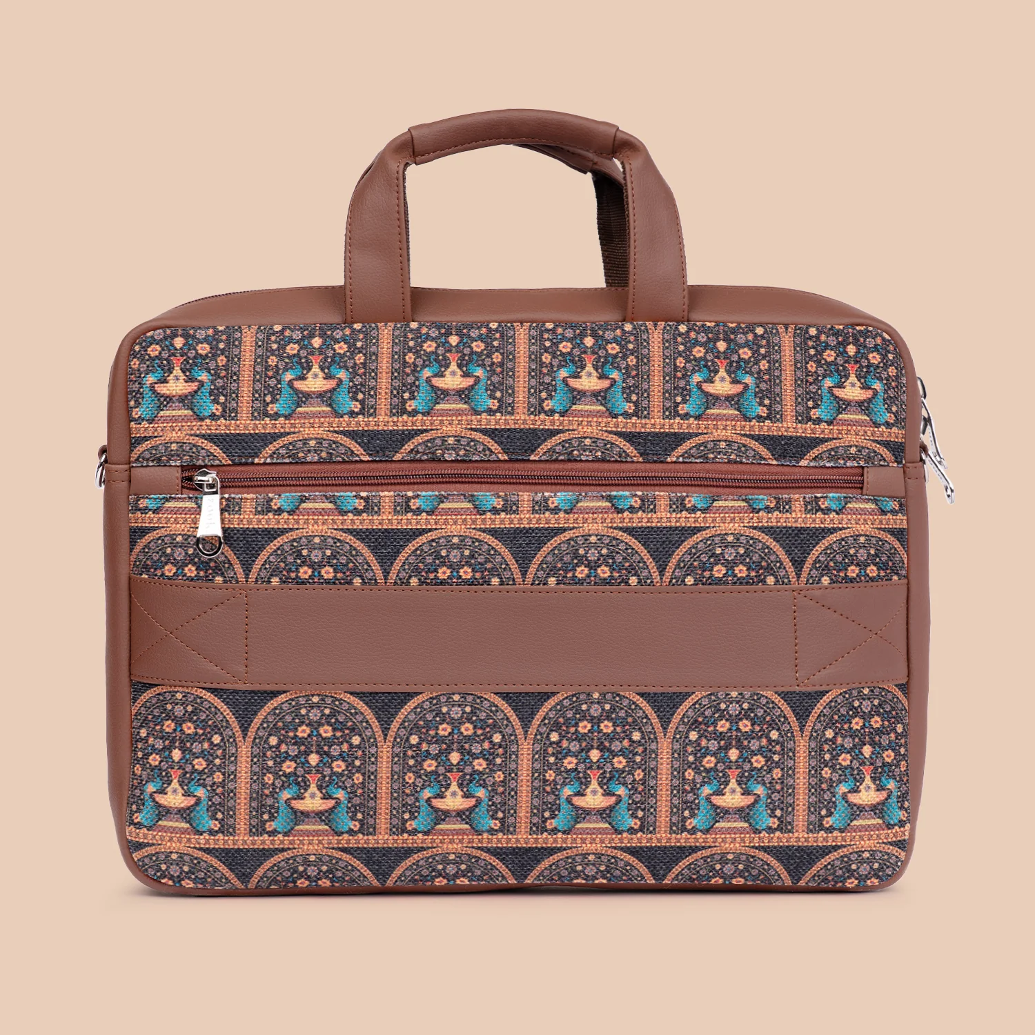 Arin Laptop Bag - Royal Indian Peacock Motif - Image 4