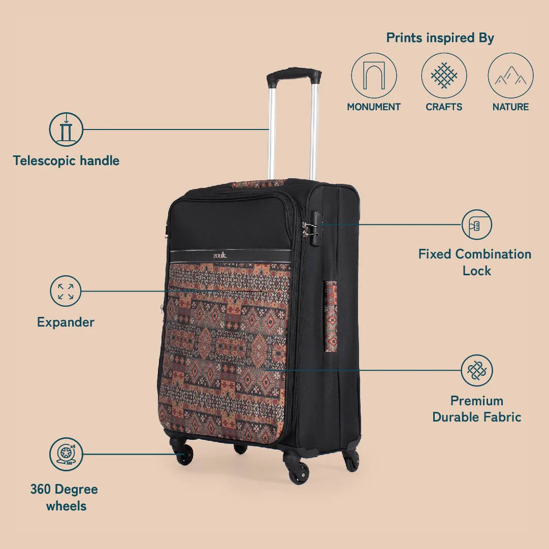 Banaras Elegance Avasa Trolley Bag (Black) - Image 6