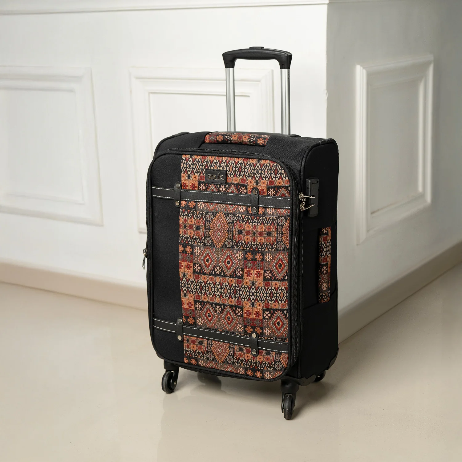 Banaras Elegance Saira Trolley Bag - Black (Cabin) - Image 9