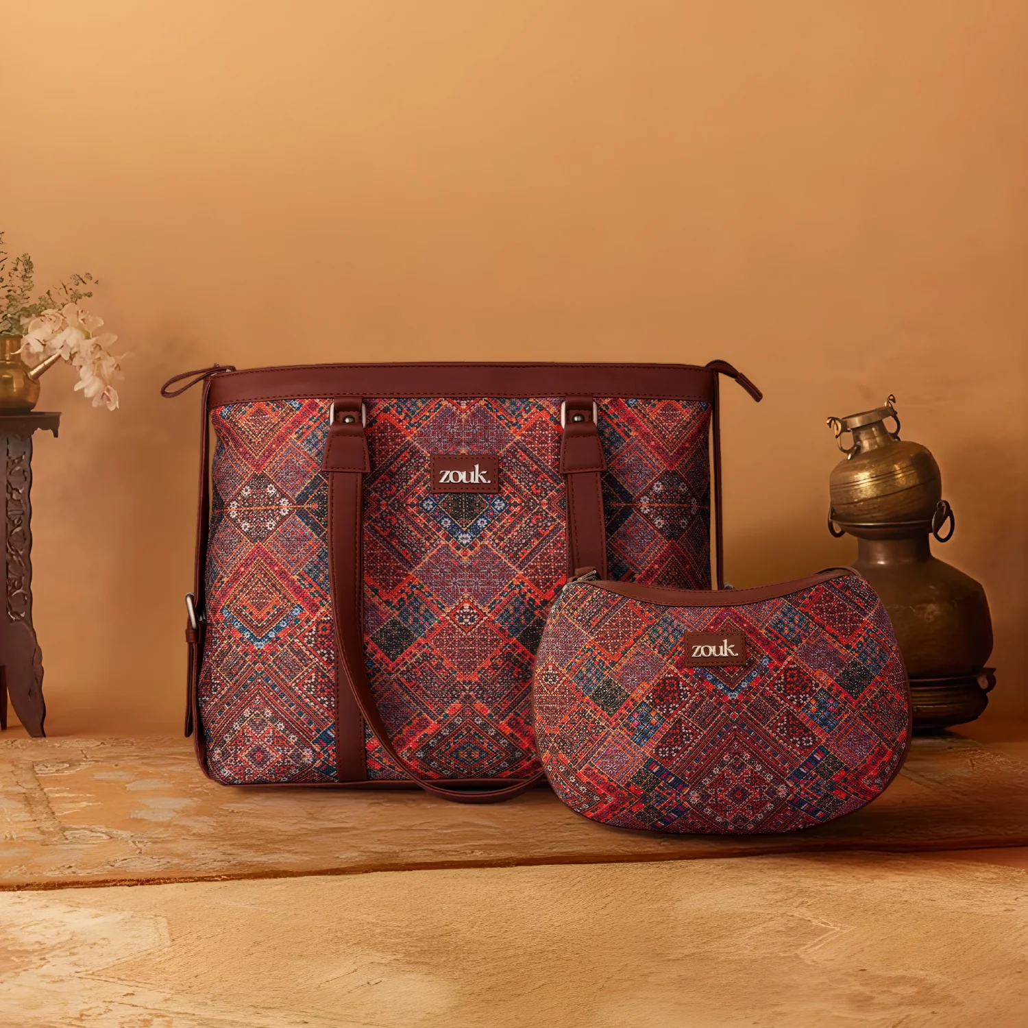 Bhuj Rabari Structured Shoulder Bag and Women's Office Bag Combo