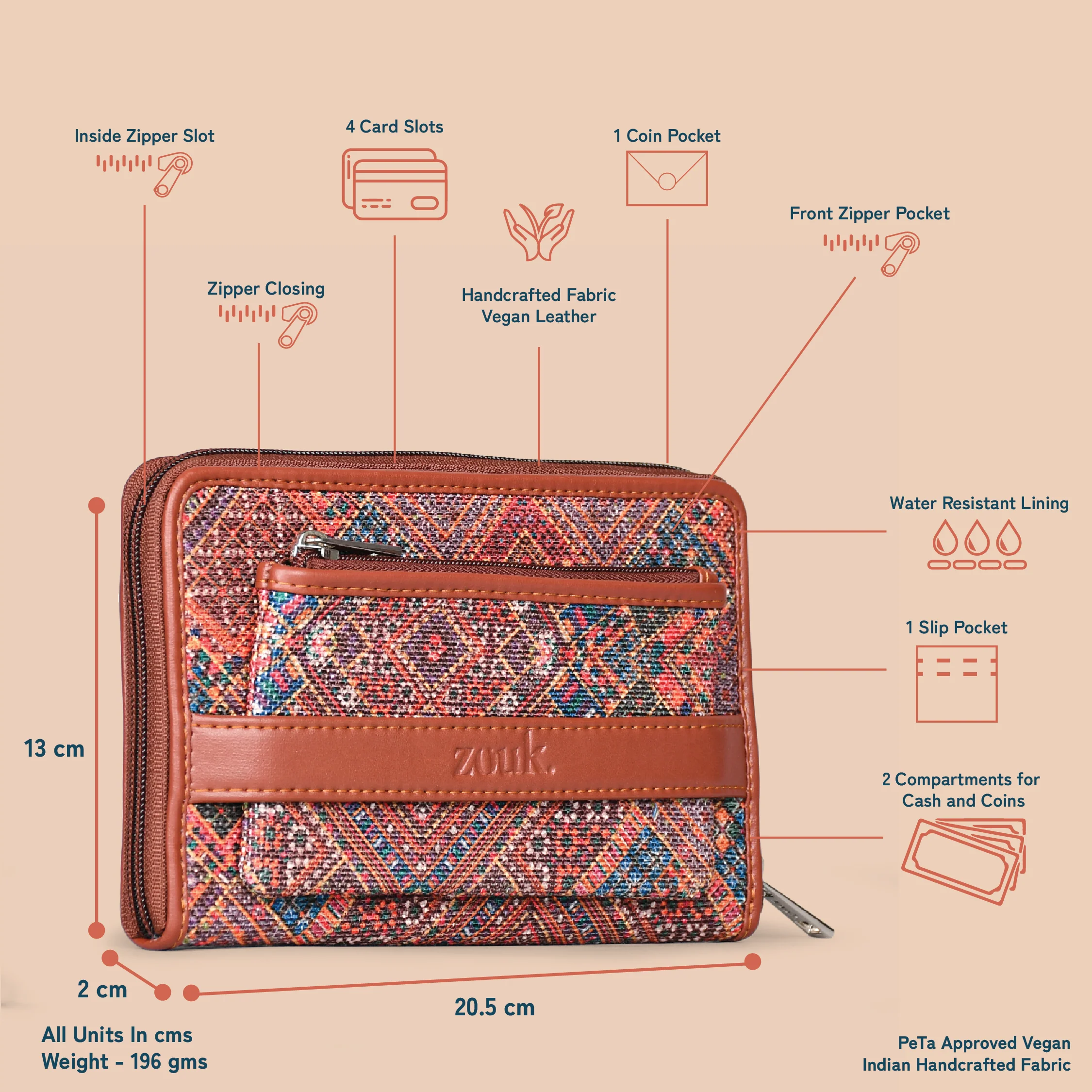Bhuj Rabari Classic Zipper Wallet - Image 5
