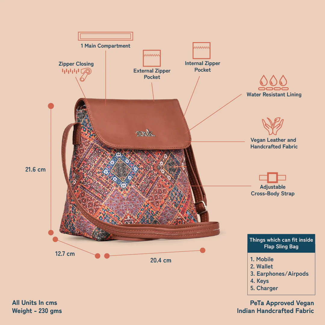 Bhuj Rabari Flap Sling Bag - Image 5