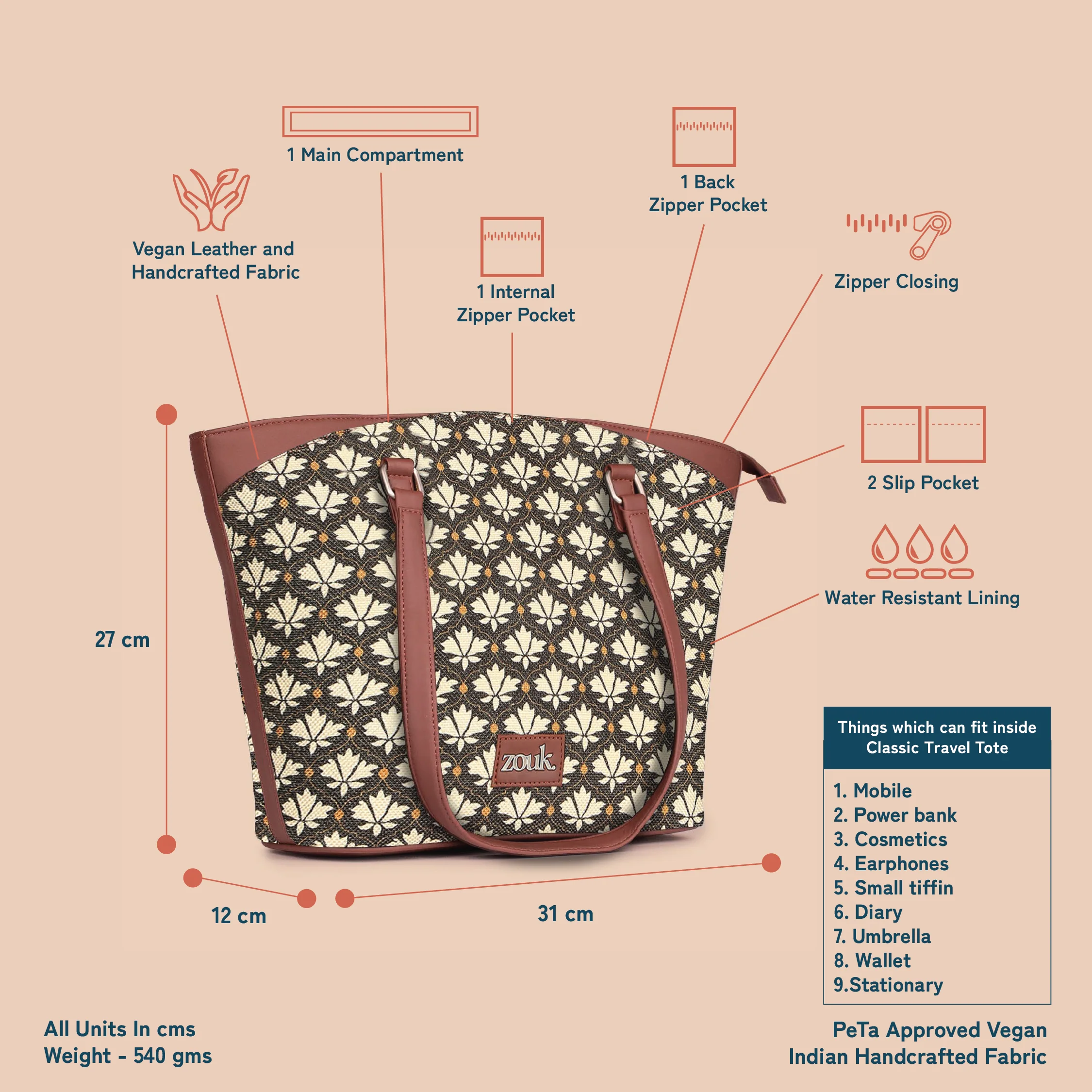 Bidri Kaiser Classic Travel Tote - Image 4