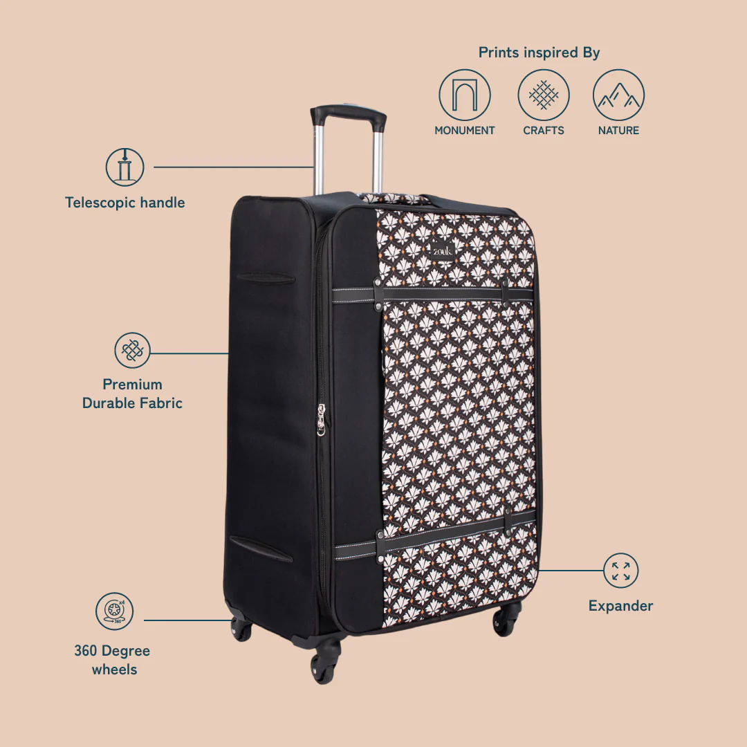 Bidri Kaiser Saira Trolley Bag - Black (Large) - Image 3