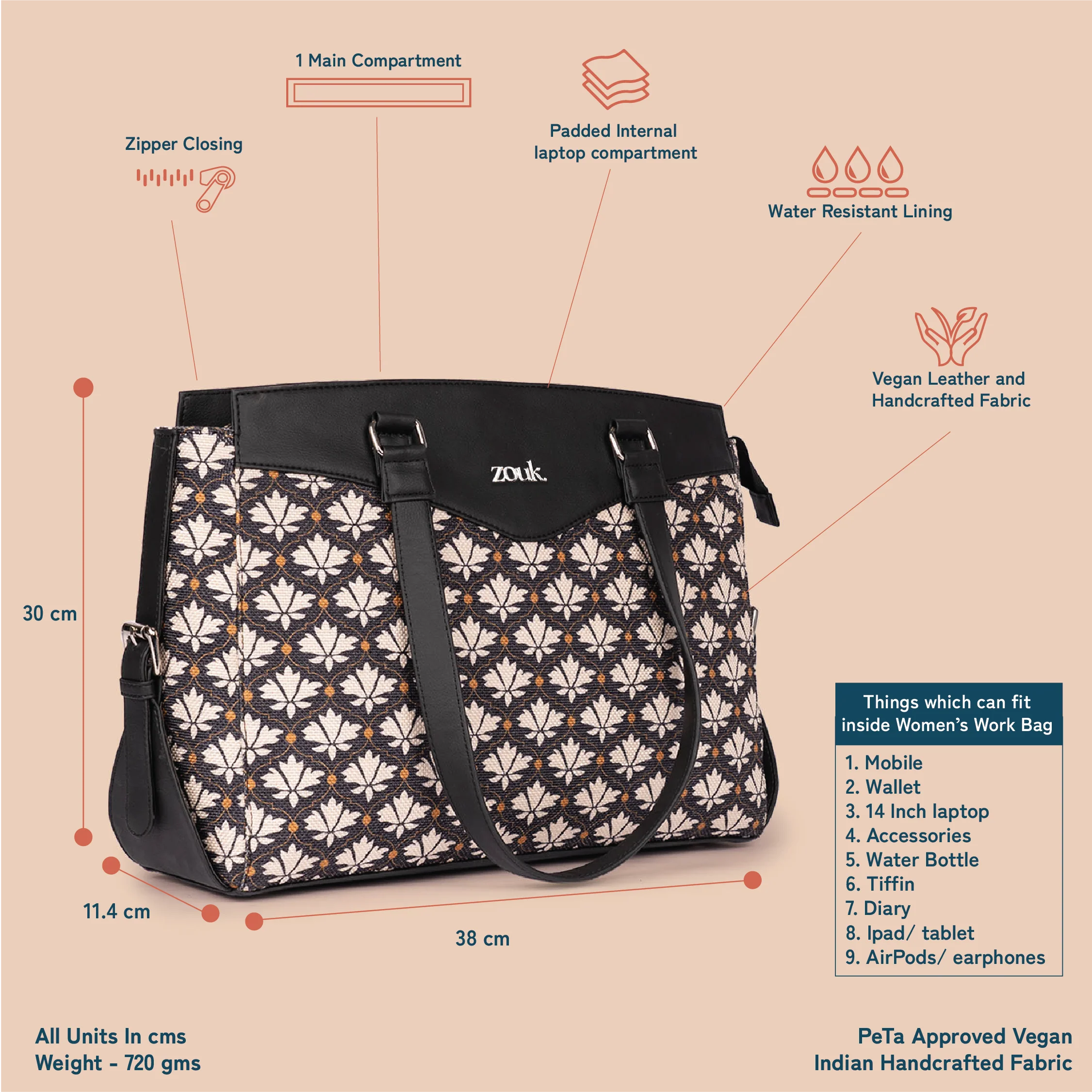 Bidri Kaiser Women's Work Bag - Image 5