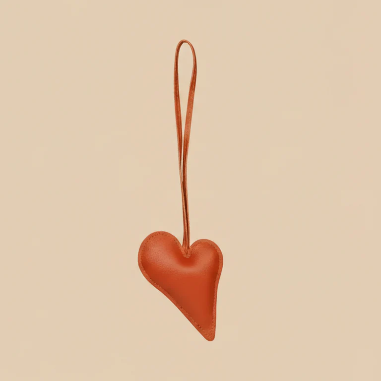 Big Heart Bag Charm - Orange - Image 4