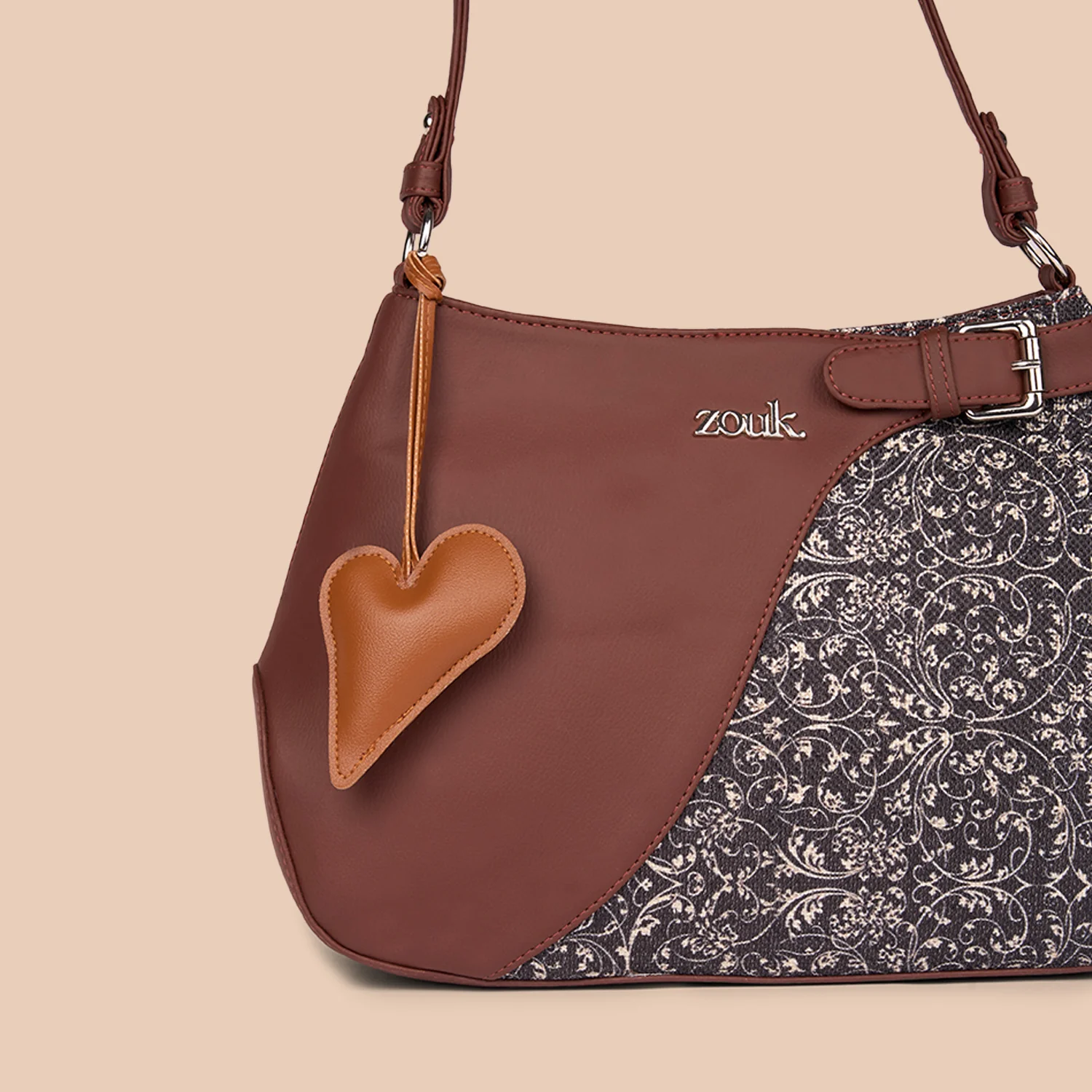 Big Heart Bag Charm - Tan - Image 3