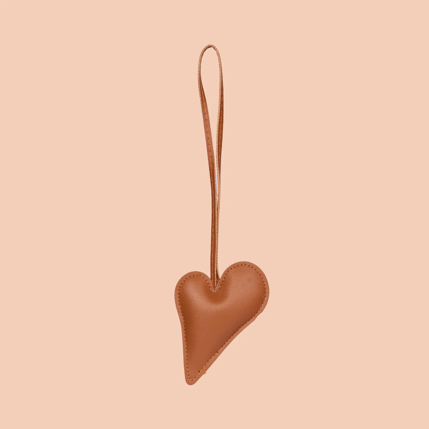 Big Heart Bag Charm - Tan - Image 4