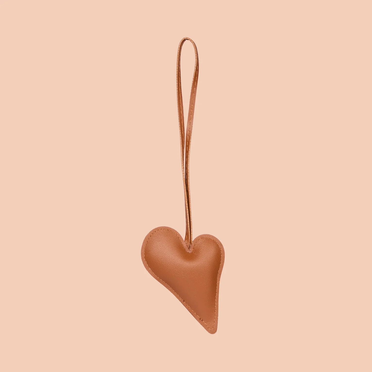 Big Heart Bag Charm - Tan - Image 5