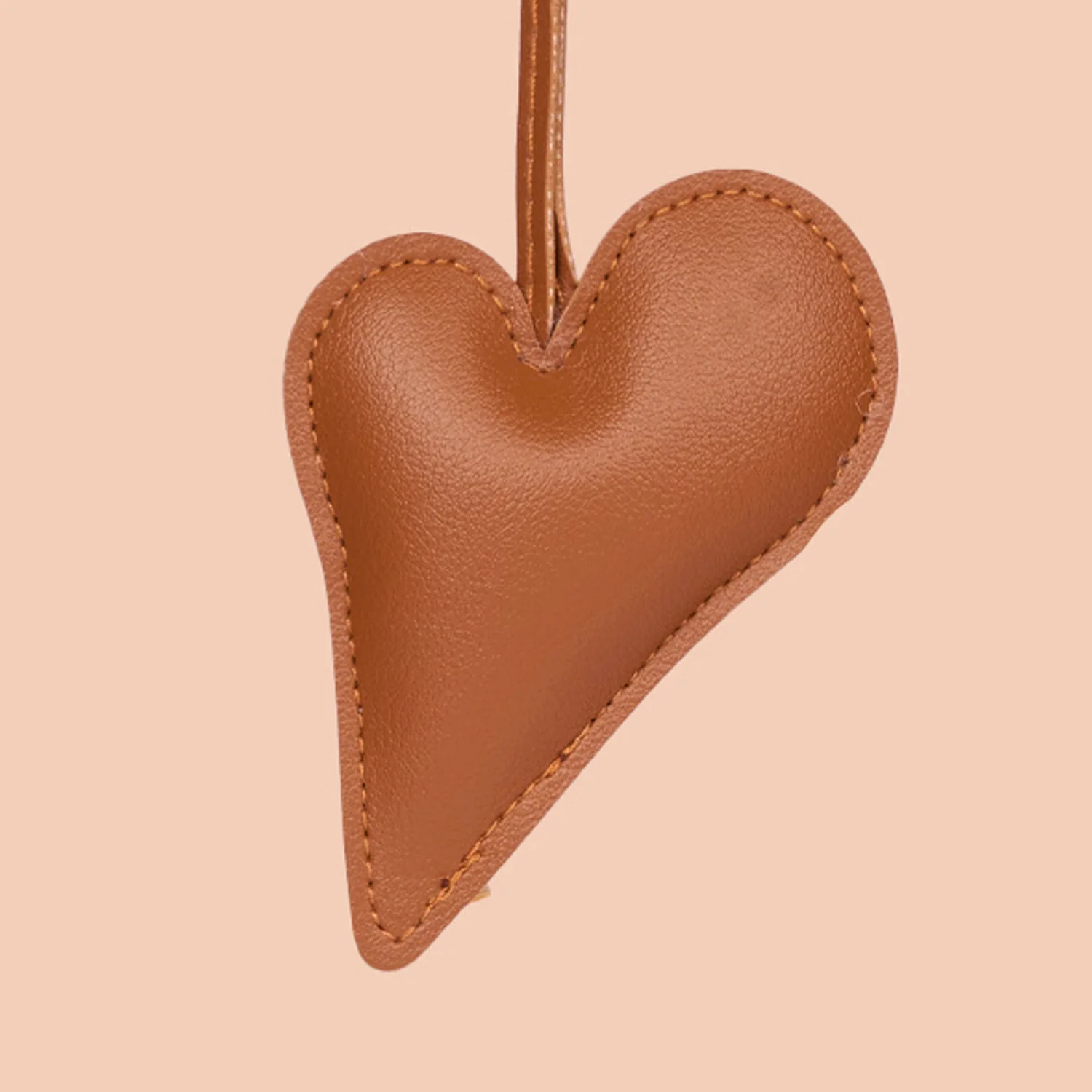 Big Heart Bag Charm - Tan - Image 6