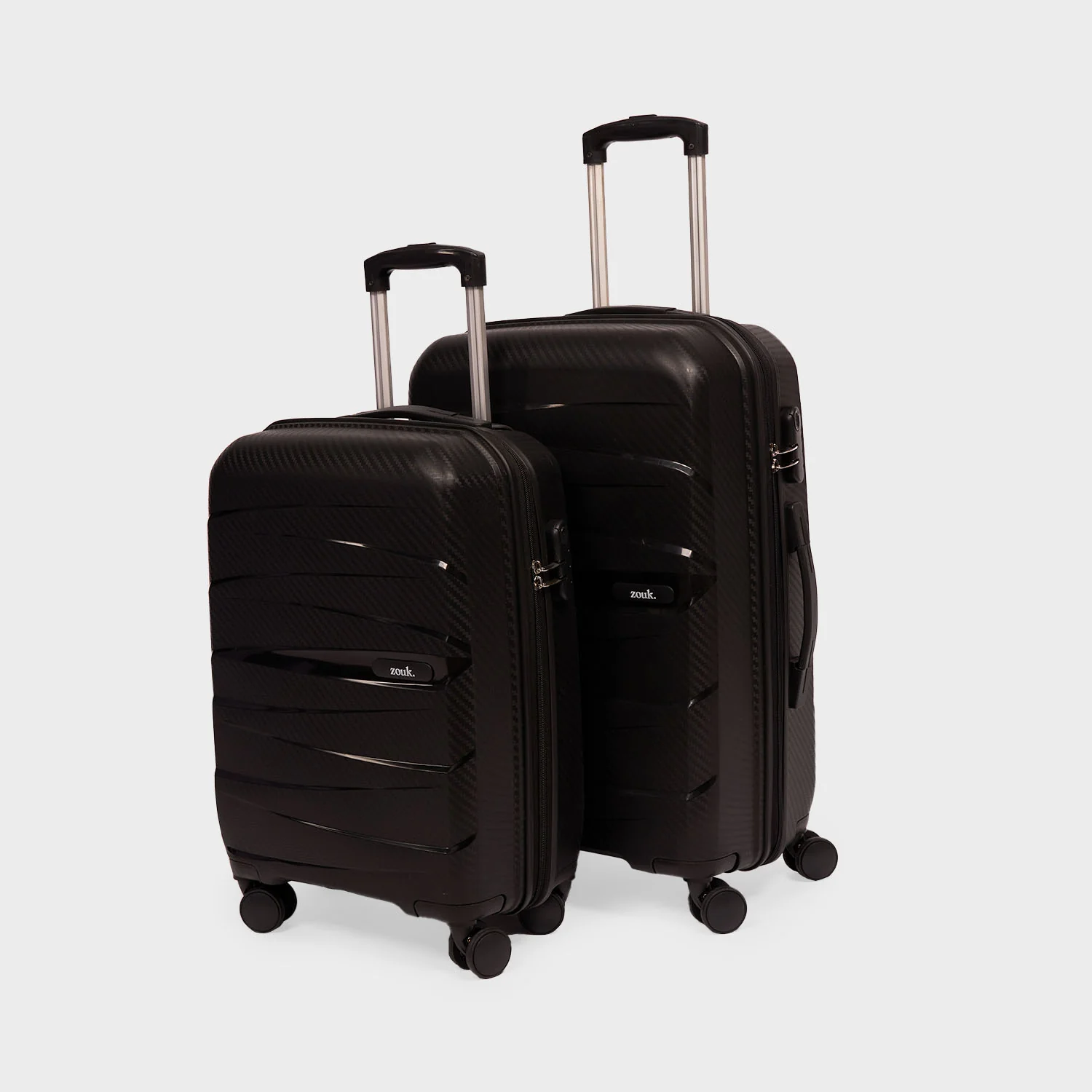 Black Aira Trolley Bag Combo (Cabin & Medium)