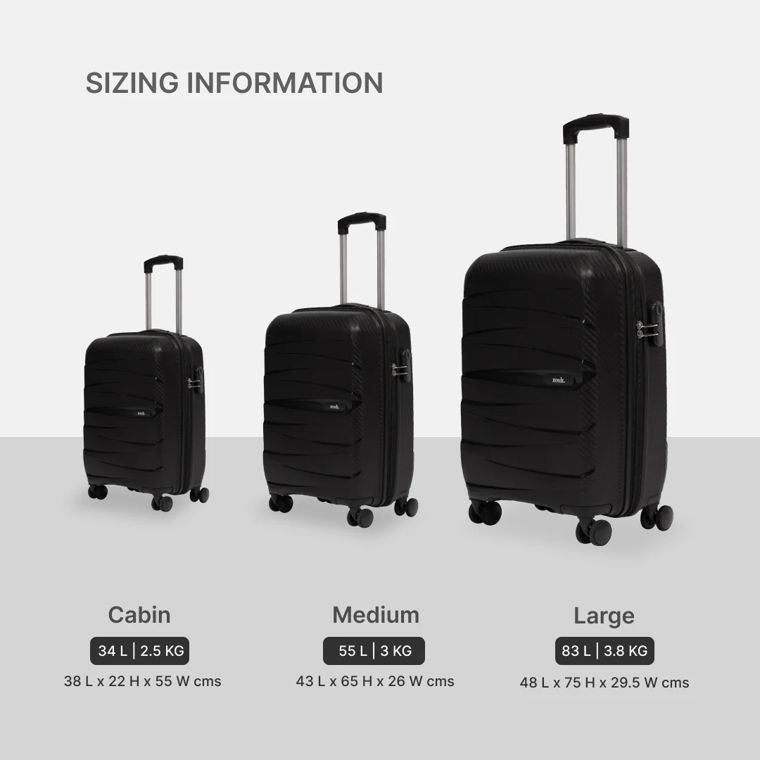 Black Aira Trolley Bag Combo (Medium & Large) - Image 5