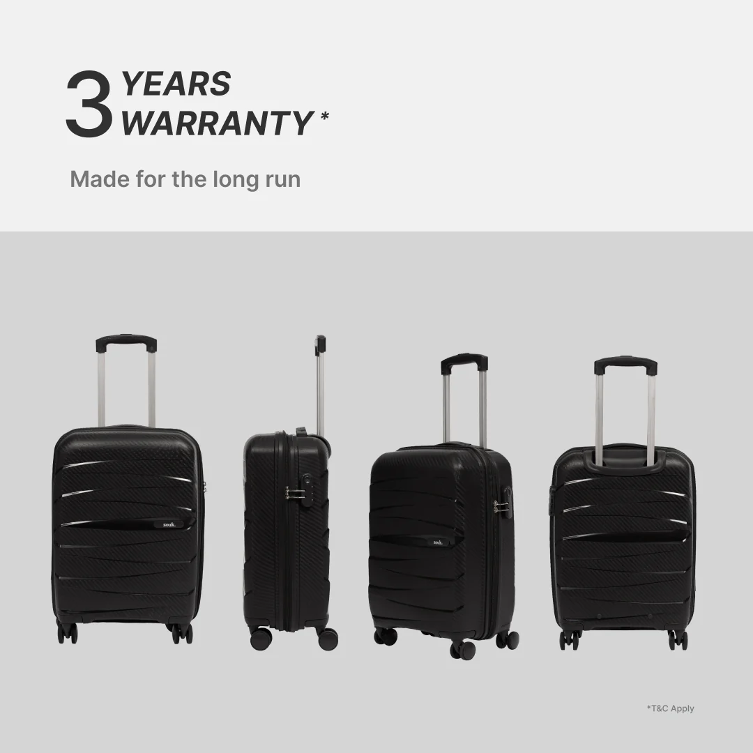 Black Aira Trolley Bag Combo - Set of 3 (Cabin & Medium & Large) - Image 3