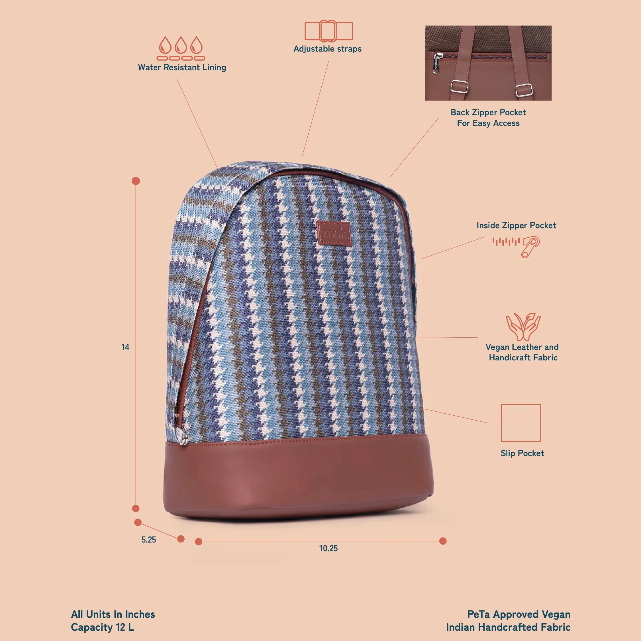 Bombay Houndstooth Dome Daypack - Image 5