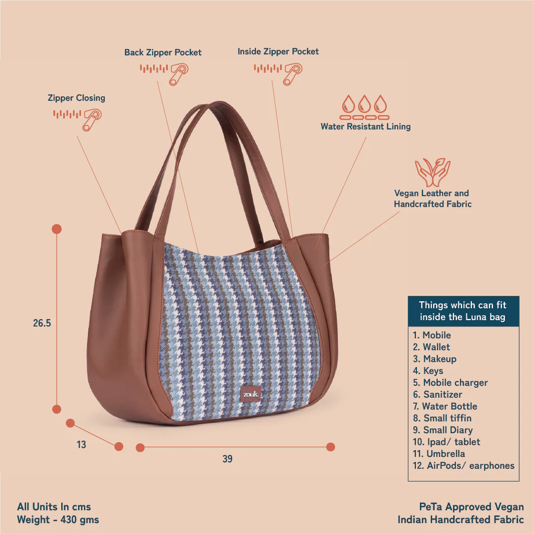 Bombay Houndstooth Luna Handbag - Image 5