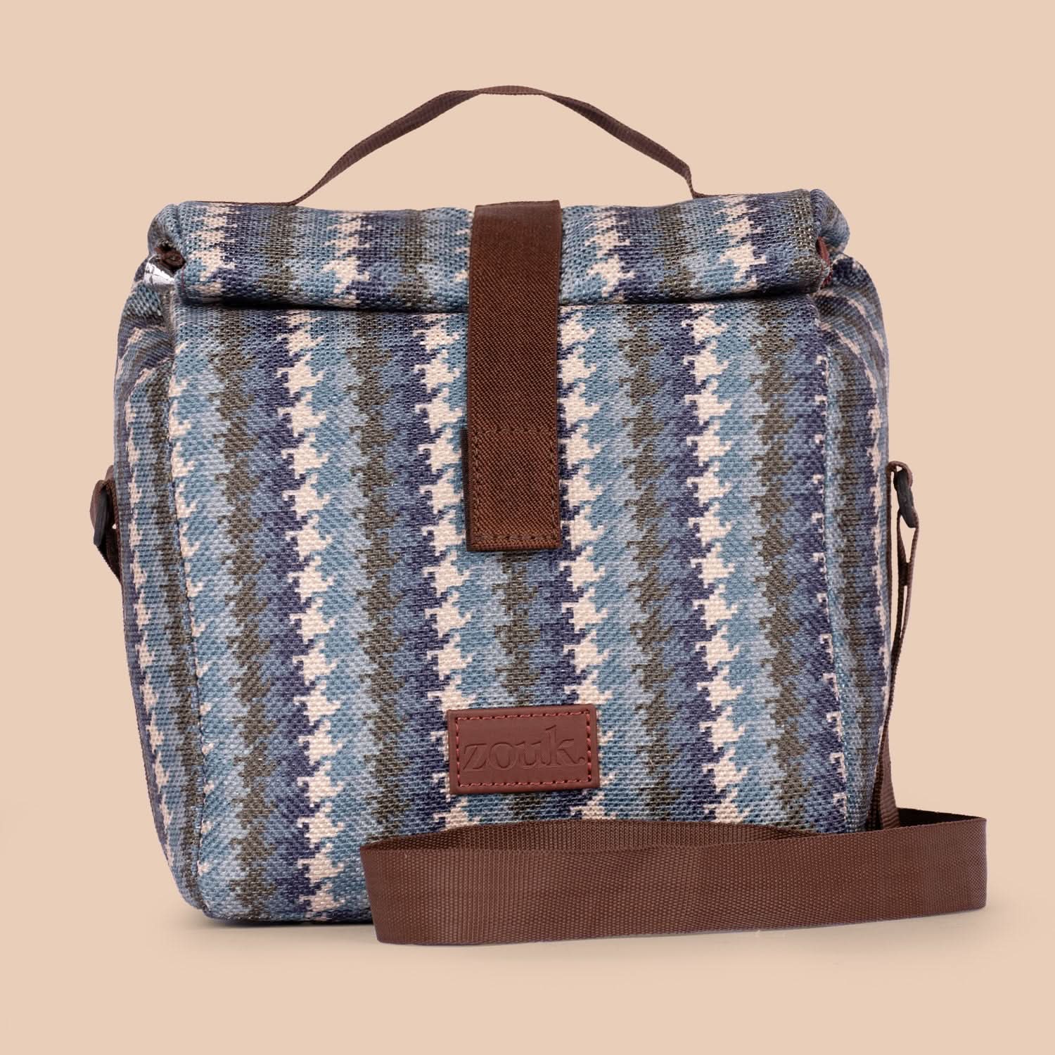 Bombay Houndstooth Roll Up Lunch Bag - Image 6