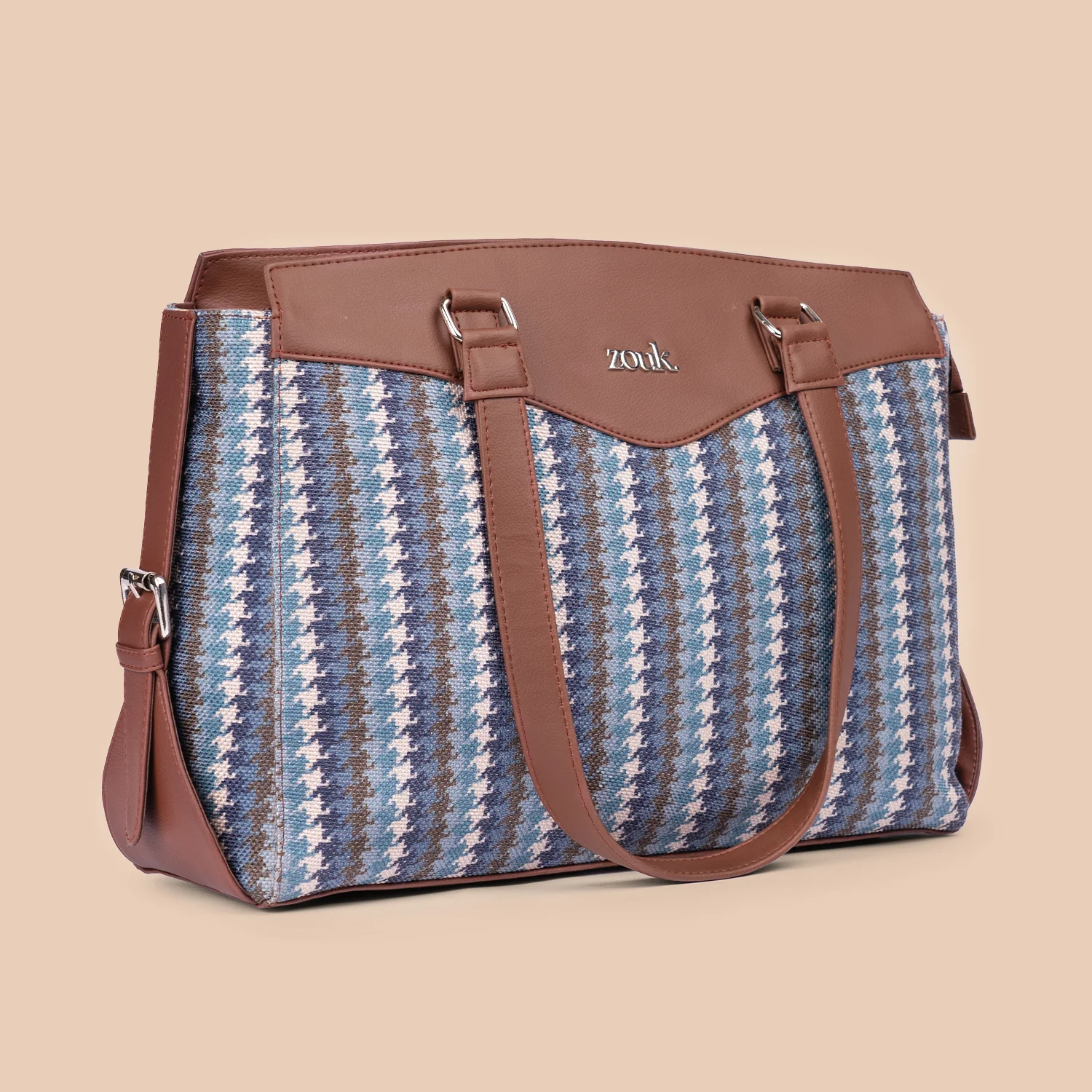 Bombay Houndstooth Women's Work Bag Brown - Image 3