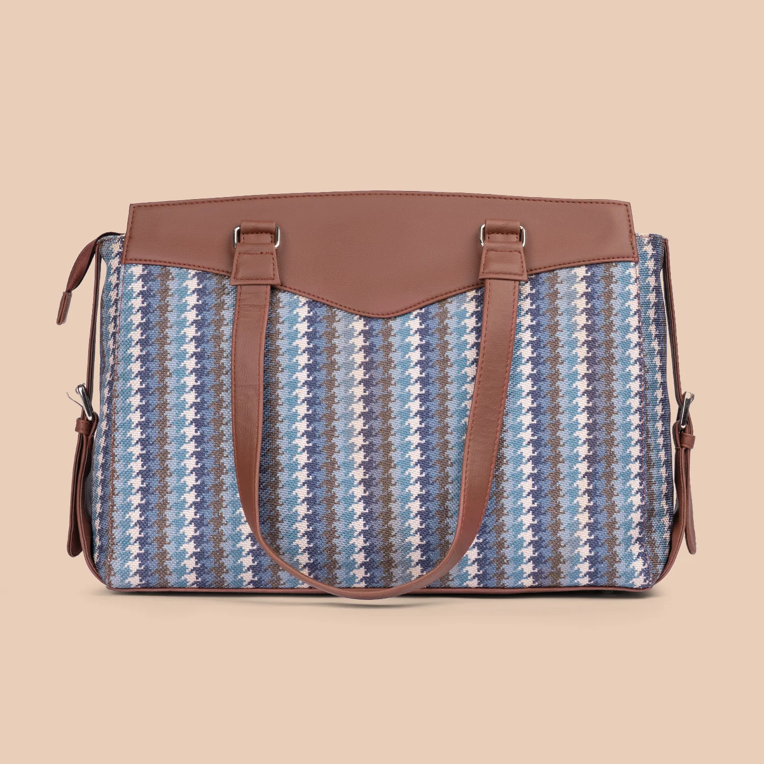 Bombay Houndstooth Women's Work Bag Brown - Image 4