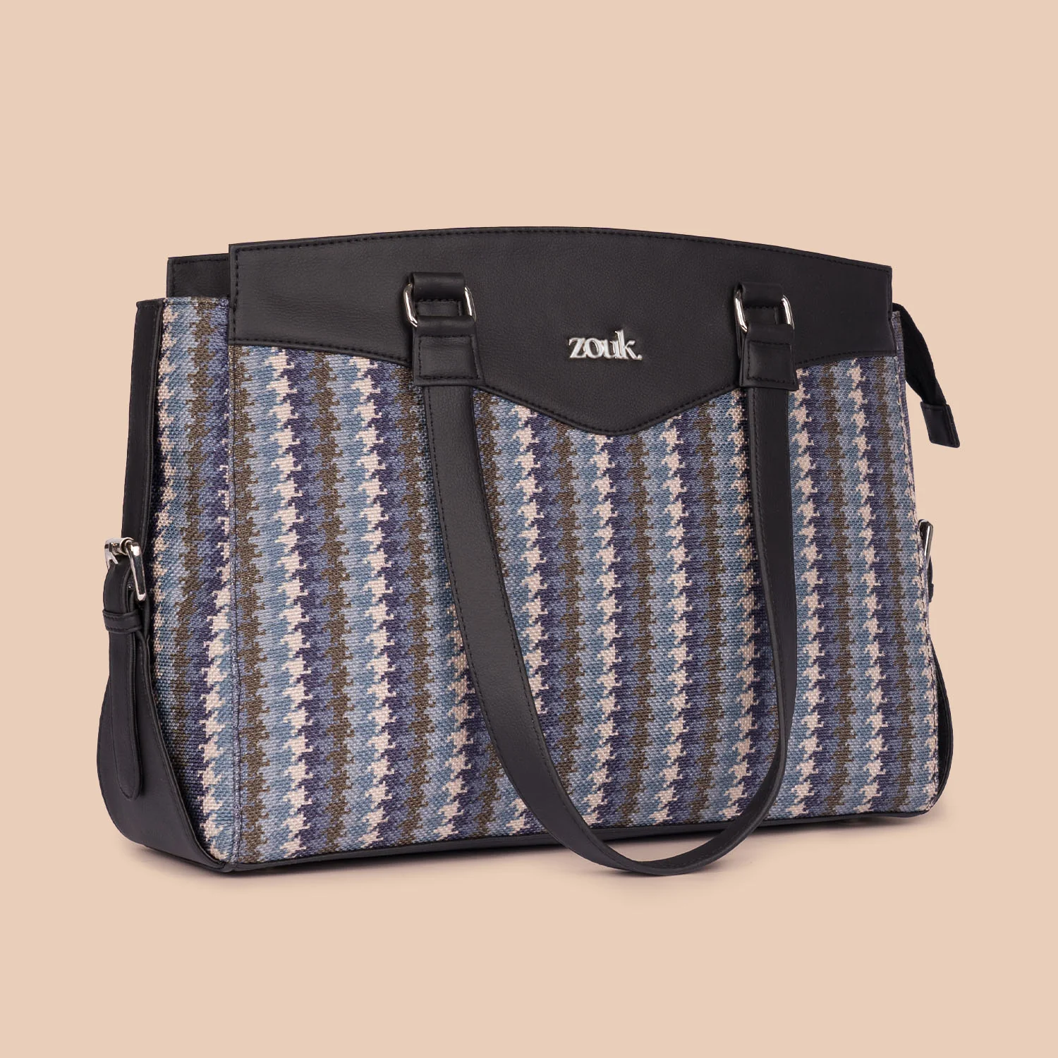 Bombay Houndstooth Women's Work Bag (Black) - Image 4
