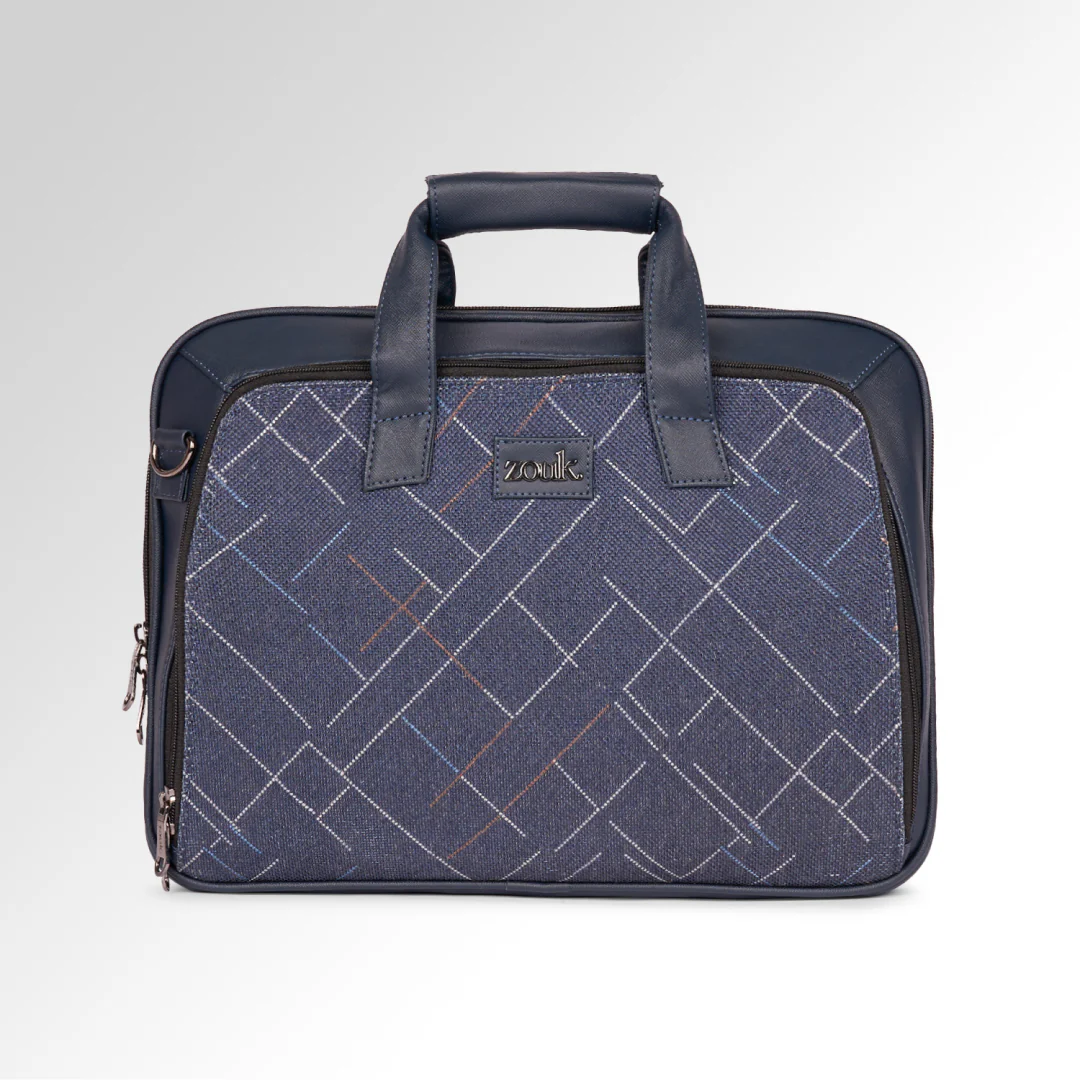 Bombay Tartan Executive Laptop Bag (Blue) - Image 2